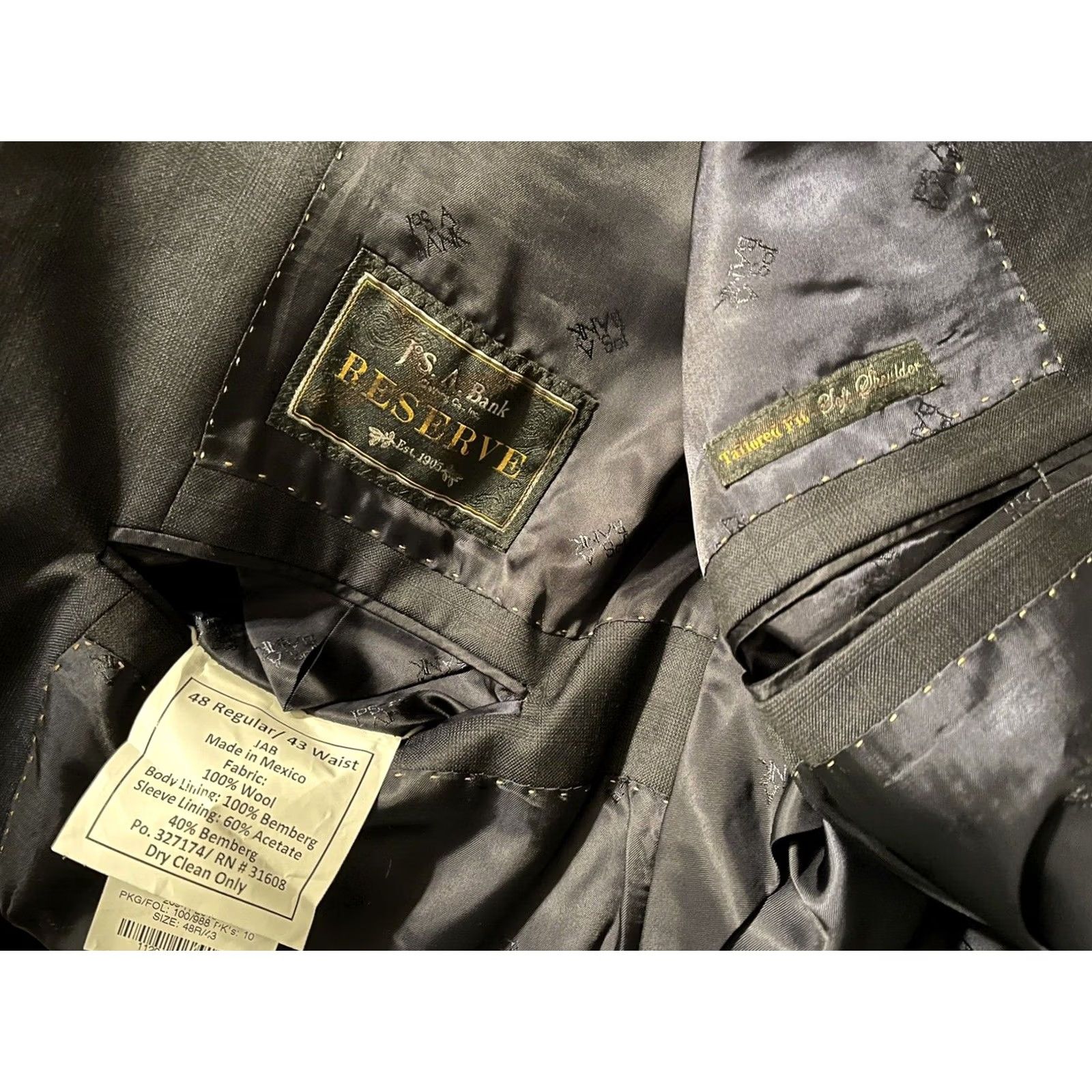 Jos. A. Bank Jos A Bank Reserve Tailored Fit Reda Navy Suit Coat Jacket Blazer Men's 48R New Size 48R - 5 Thumbnail