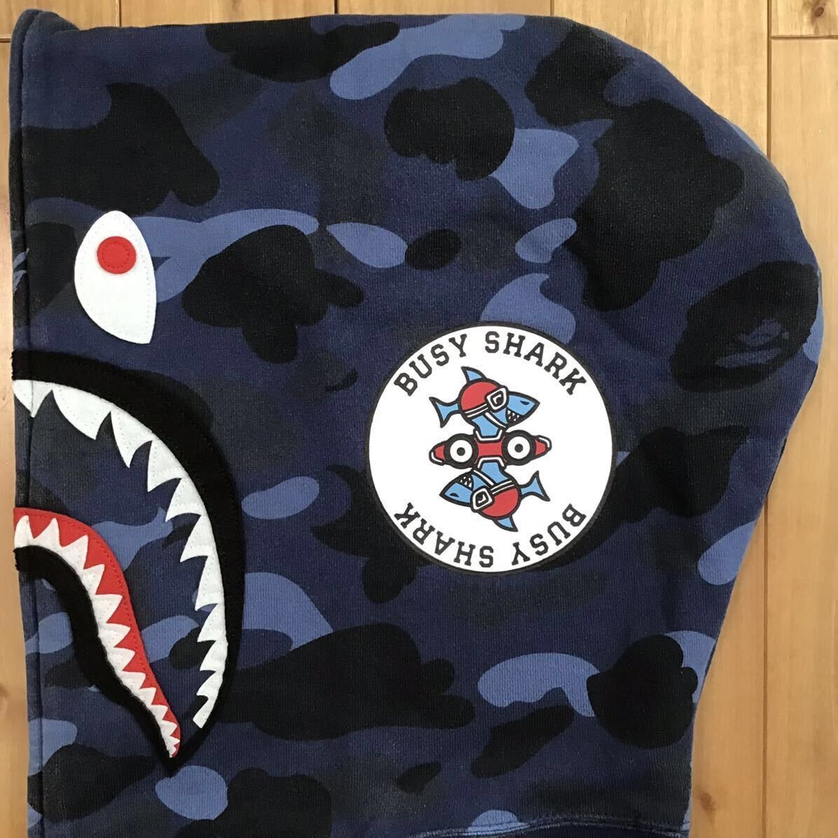 Bape 🔥XL🔥 BAPE Shark full zip hoodie Blue camo a bathing ape Size US XL / EU 56 / 4 - 6 Thumbnail