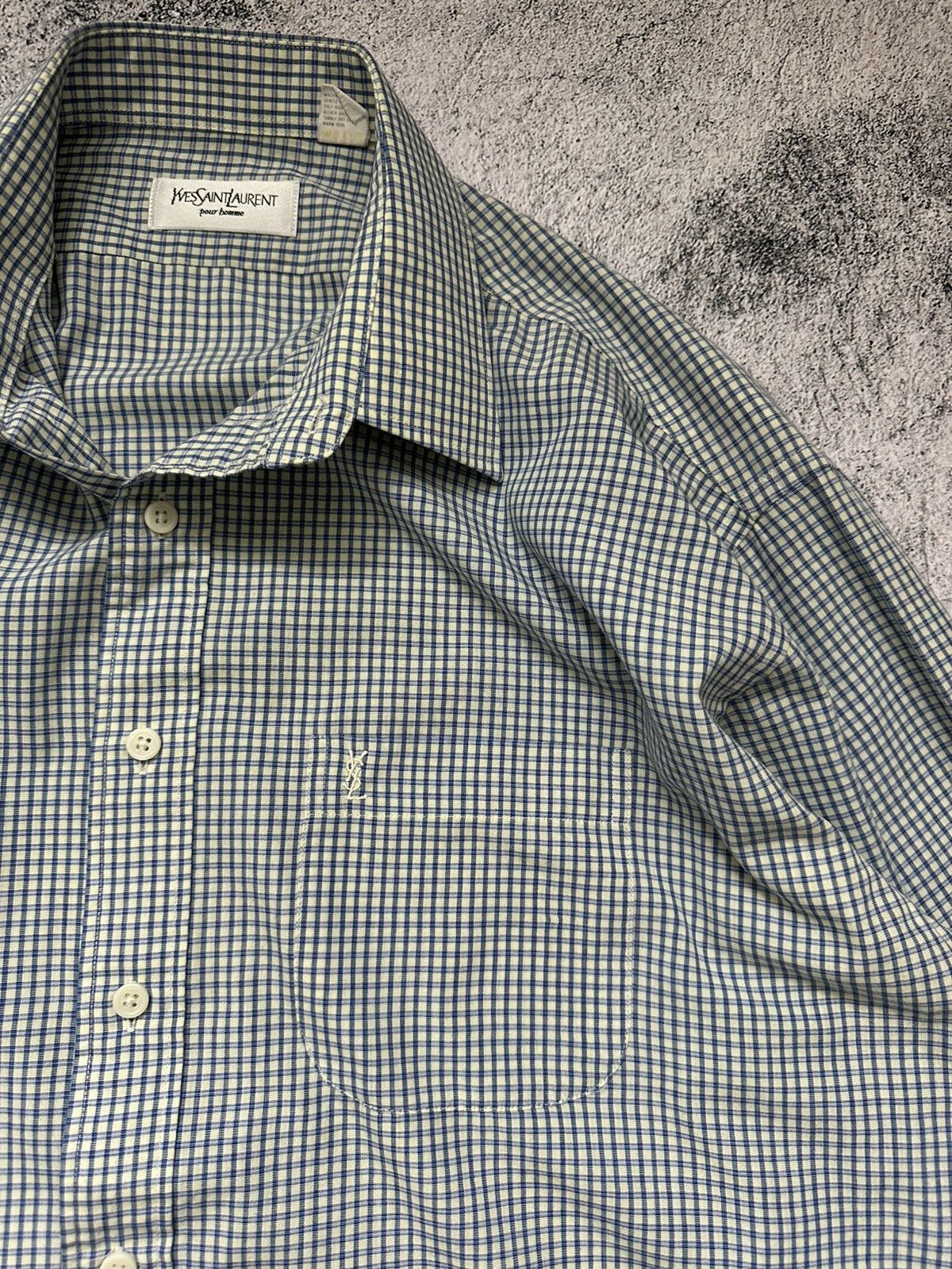 Yves Saint Laurent Vintage Yves Saint Laurent Button Shirt Mini Logo Size US XL / EU 56 / 4 - 4 Thumbnail