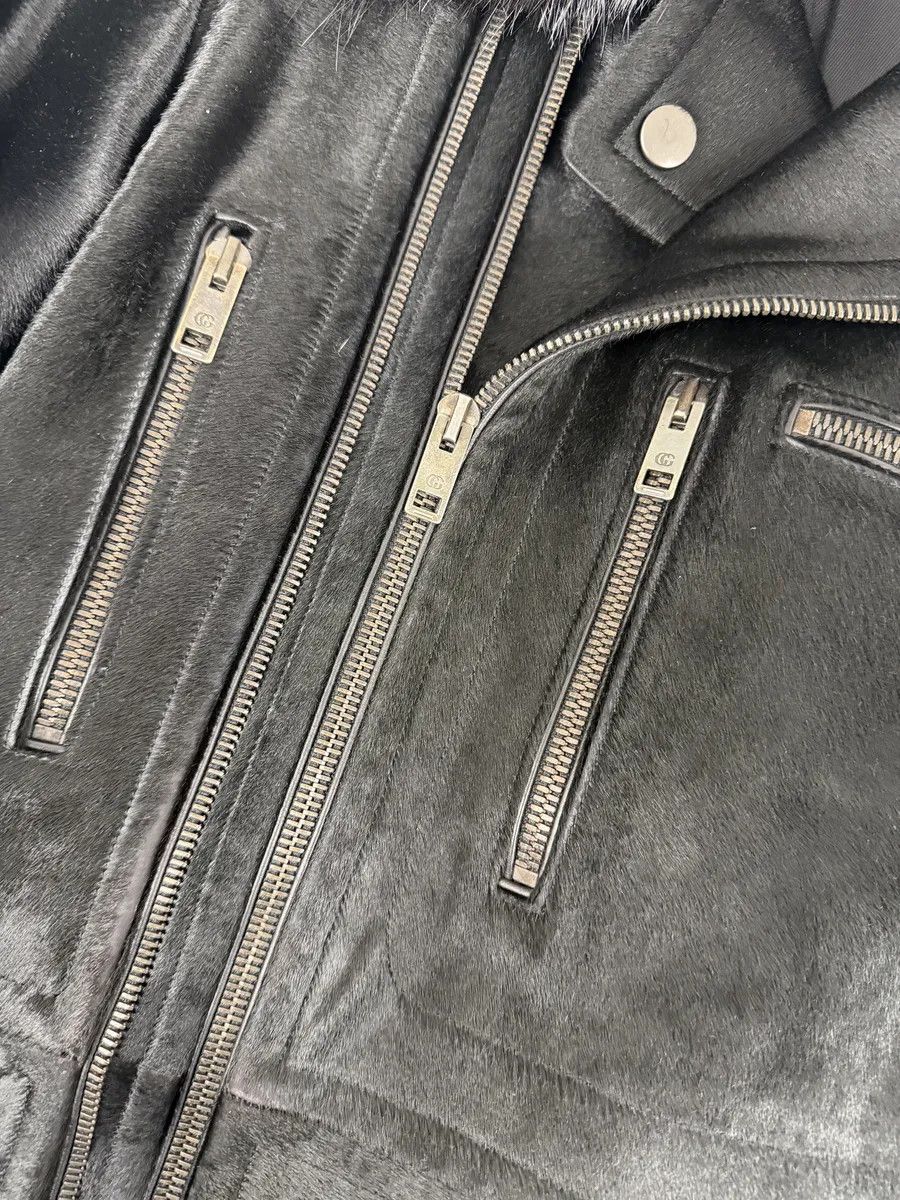 Gucci 2000s Gucci Black Pony Fur Leather Multi Zips Long Jacket by Tom Ford Size US M / EU 48-50 / 2 - 10 Thumbnail