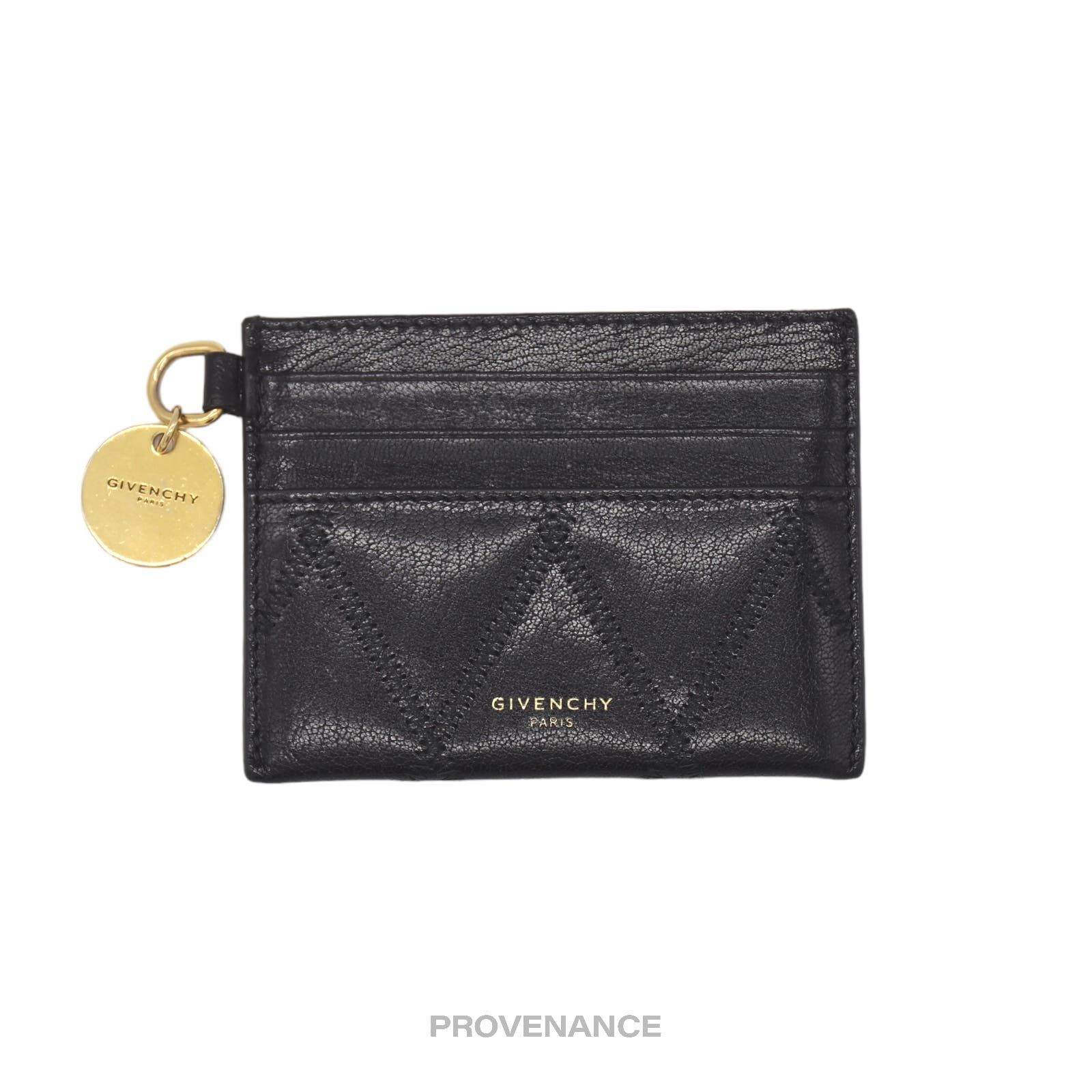 image of Givenchy Card Holder Wallet - Quilted Black Leather, Women's
