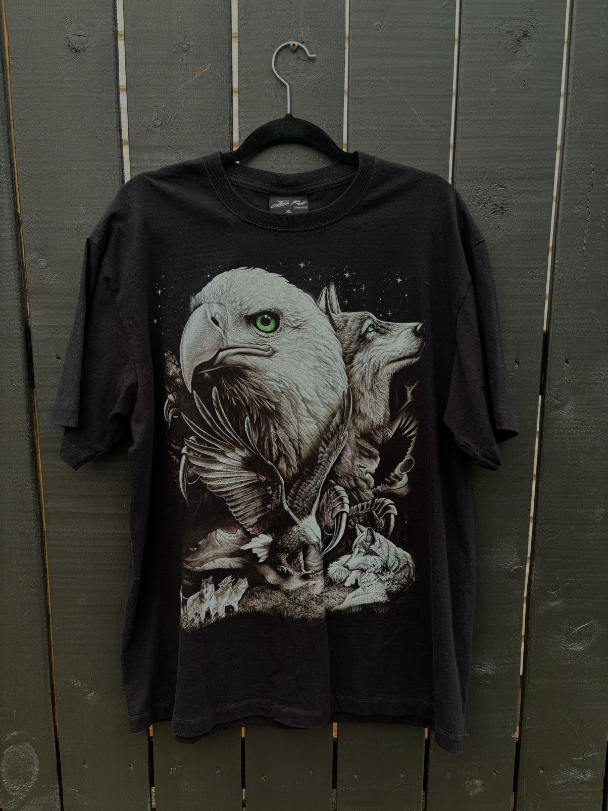 Vintage Eagle Wolf Animal Vintage Streetwear Hype T-shirt Size US XL / EU 56 / 4 - 1 Thumbnail
