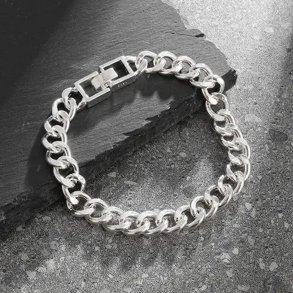 Other Vintage Silver Chain Bracelet Size ONE SIZE - 1 Thumbnail