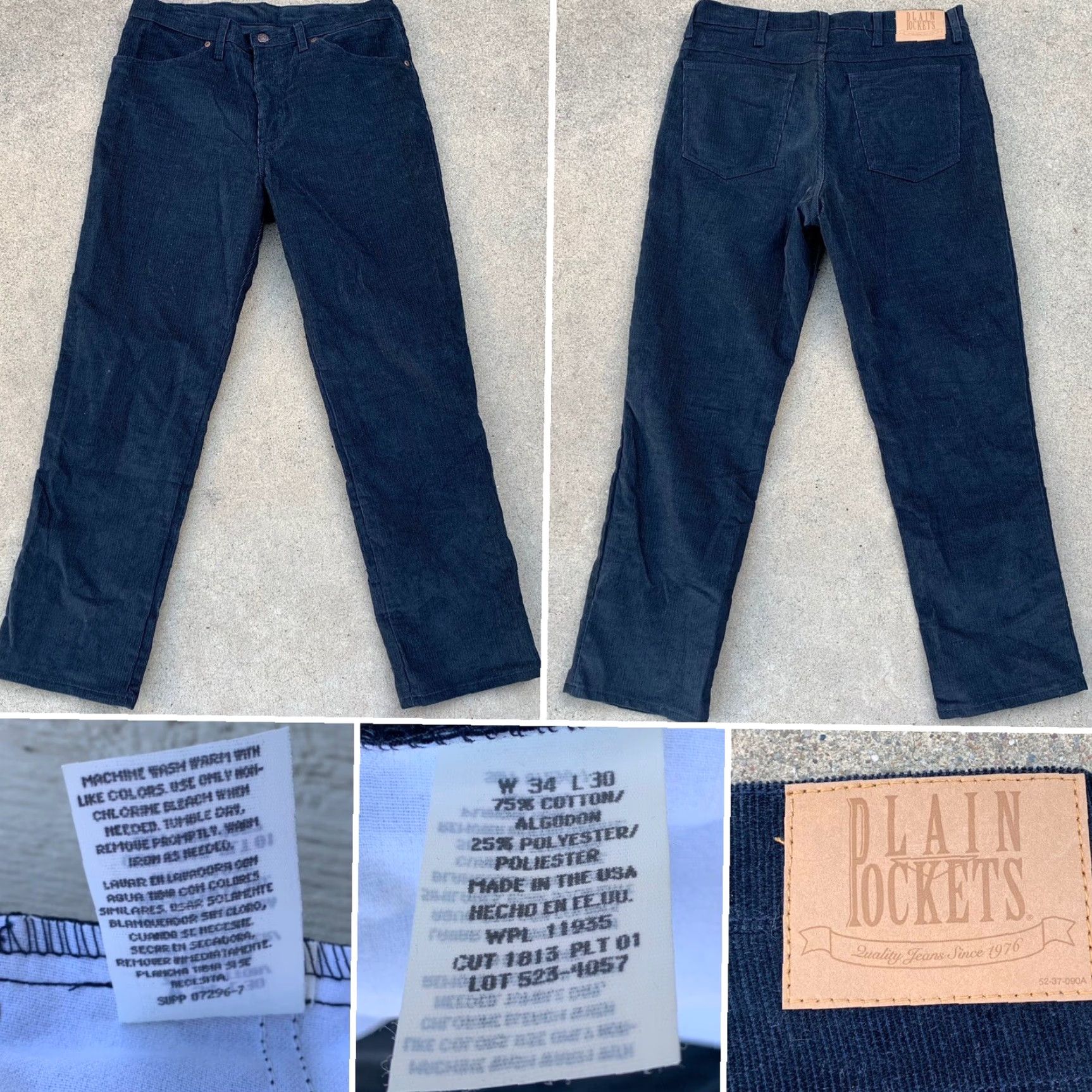 Vintage VINTAGE JC Penney Plain Pockets corduroy pants Men 34x30 Blue USA Waist 35in Solid 75% Cotton 25% Polyester Size US 34 / EU 50 - 4 Thumbnail
