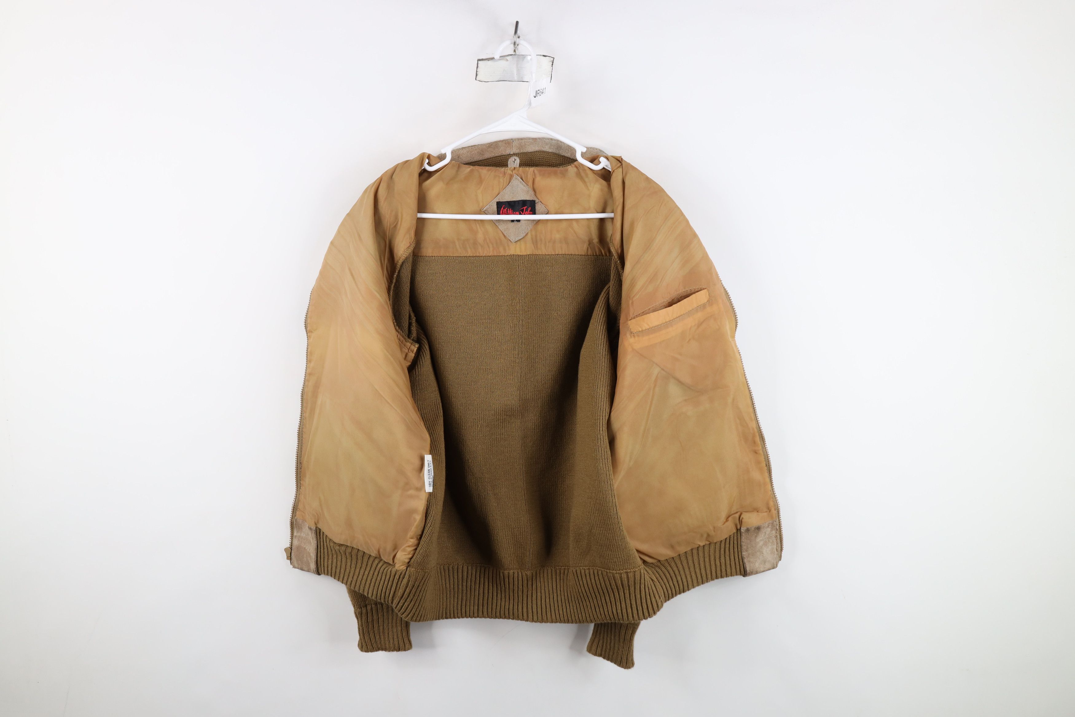 Vintage Vintage 70s Streetwear Leather Knit Sweater Jacket Swacket Size US L / EU 52-54 / 3 - 10 Thumbnail