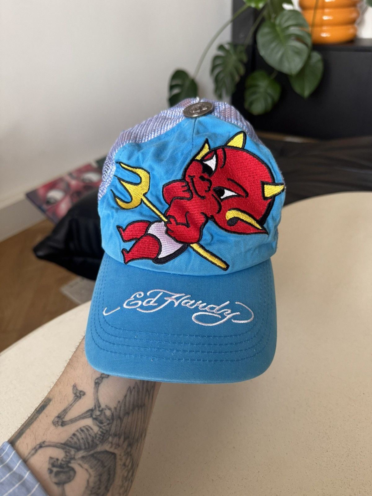 Ed Hardy Ed Hardy Christian Audigier Vintage Y2k Tattoo Trucker Hat Size ONE SIZE - 1 Thumbnail