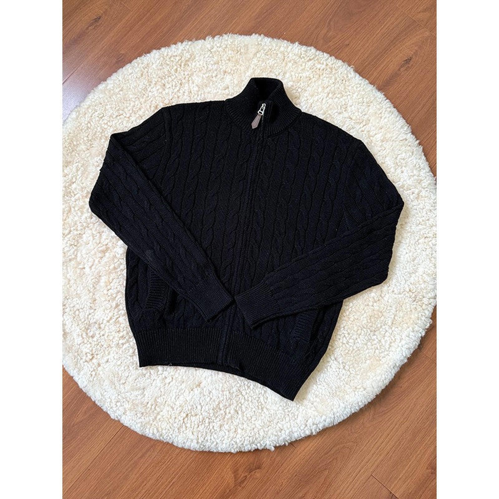 Vintage Cable Knit Full Zip Sweater, Classic Fit Knitwear Size US M / EU 48-50 / 2 - 4 Thumbnail
