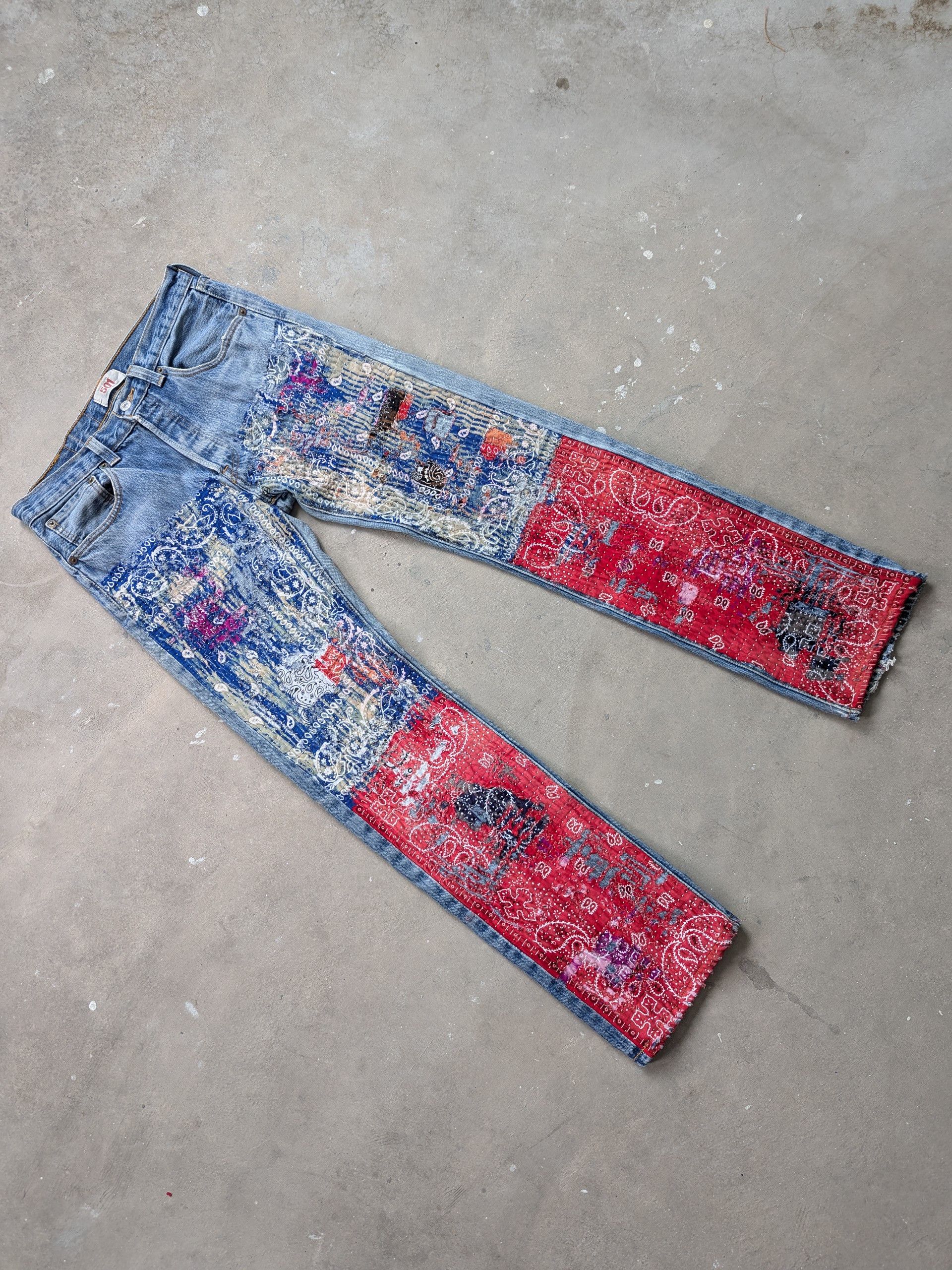 Le Grande Bleu (L.G.B.) × Levi's × Vintage OPEN FOR CUSTOM 🔥 Vintage Levis 501 Inspired Proletareart Size US 31 - 3 Thumbnail