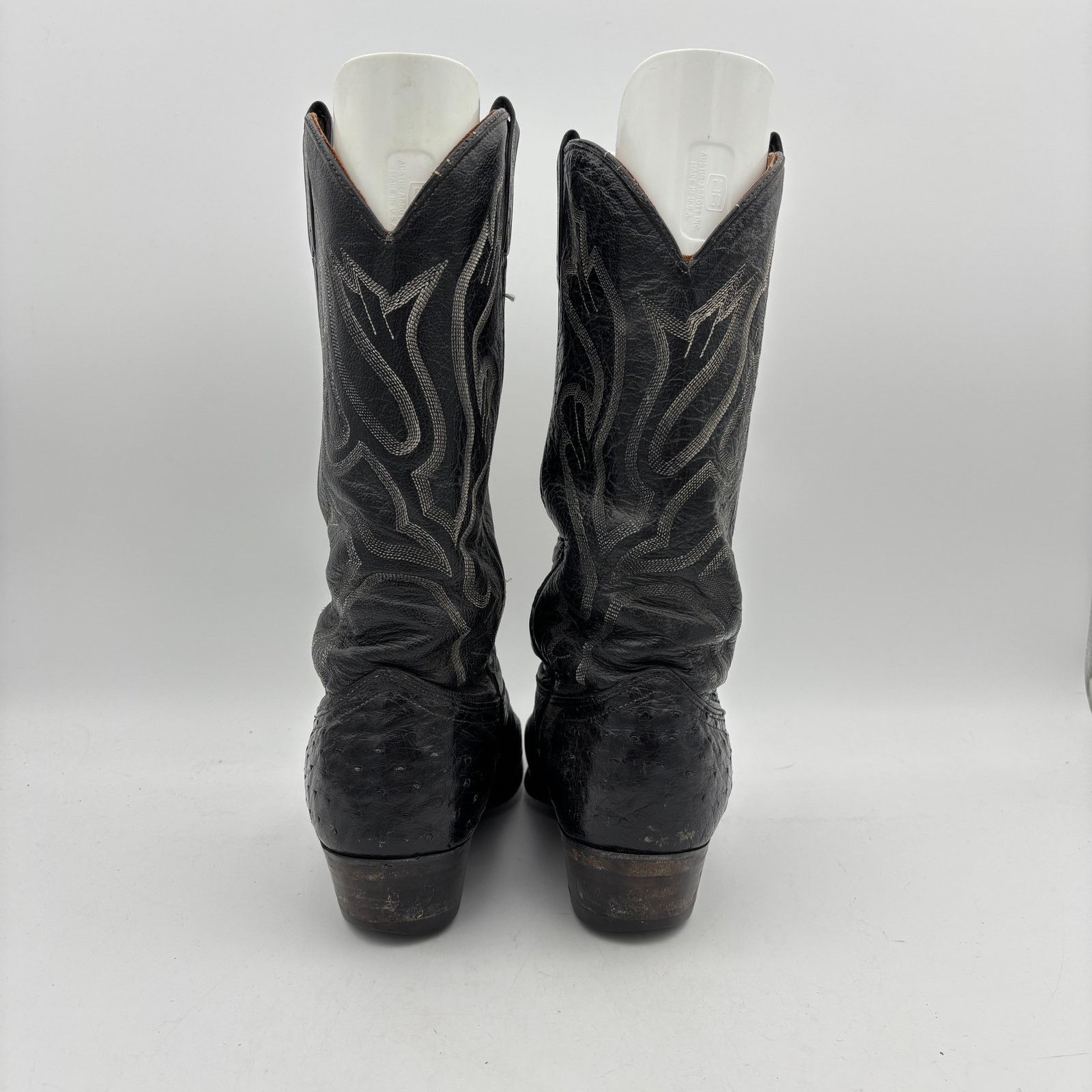 Justin Boots Vintage 80s J. Chisholm Ostrich Cowboy Boots Men 10 D Size US 10 / EU 43 - 4 Thumbnail