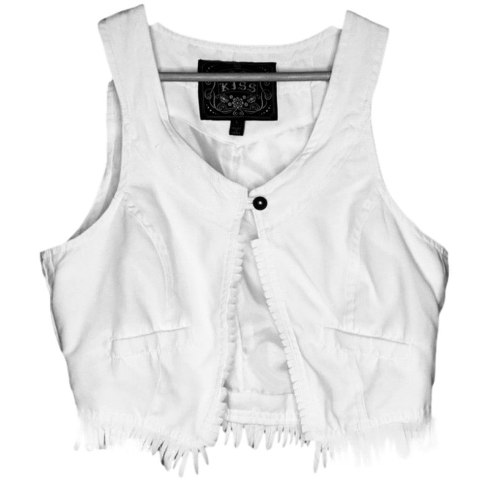 Other Last Kiss microsuede fringed scoop neck lined vest size L Size L / US 10 / IT 46 - 2 Thumbnail
