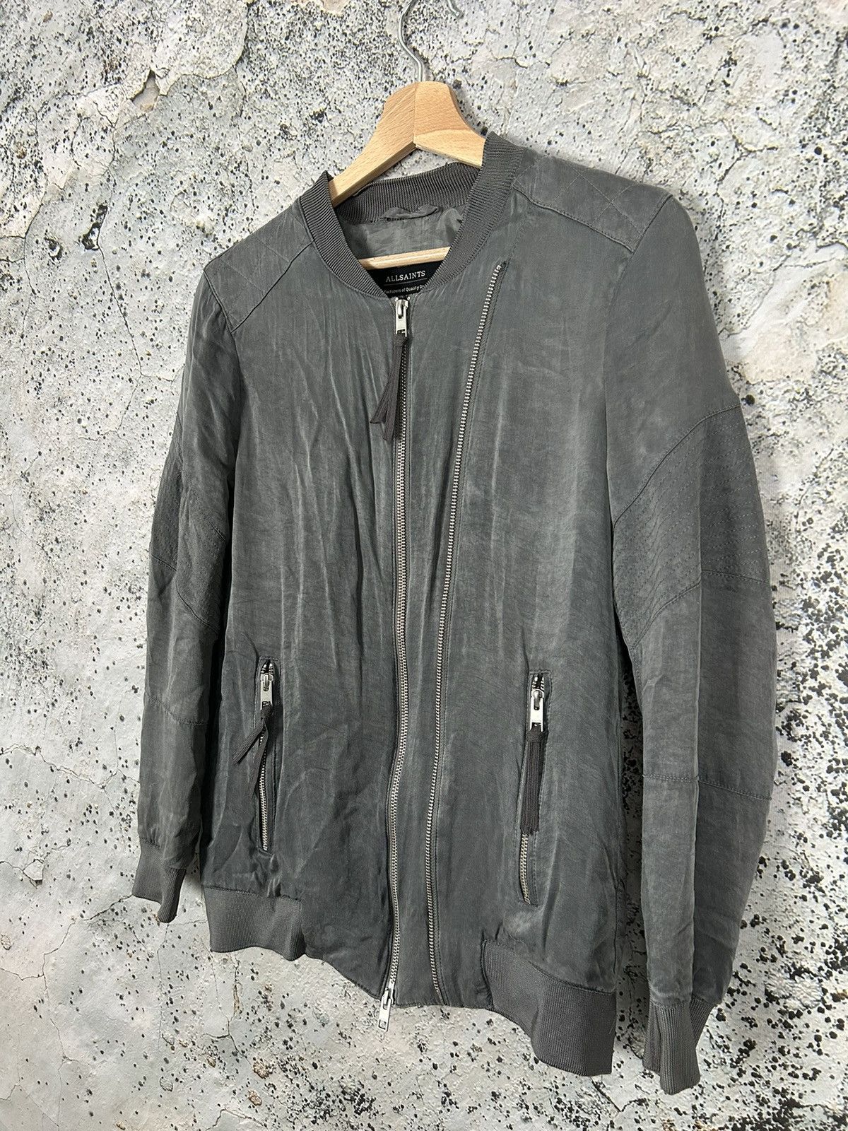 Allsaints Allsaints Satin Bomber Jacket Avant-garde Designer Hype Size US M / EU 48-50 / 2 - 2 Thumbnail
