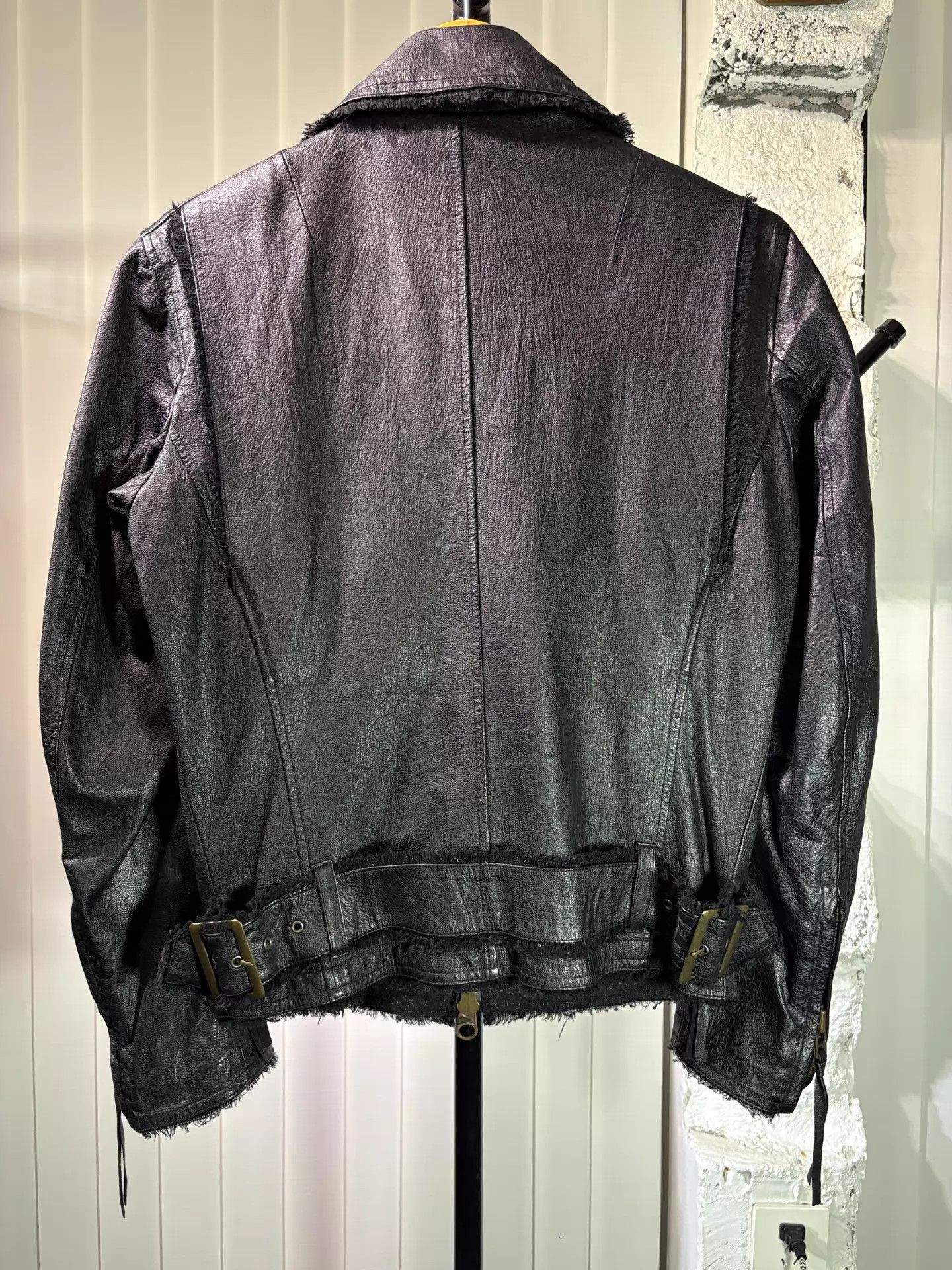 Katharine Hamnett London Katharine Hamnett 00s Frayed Leather Jacket Size US S / EU 44-46 / 1 - 2 Thumbnail