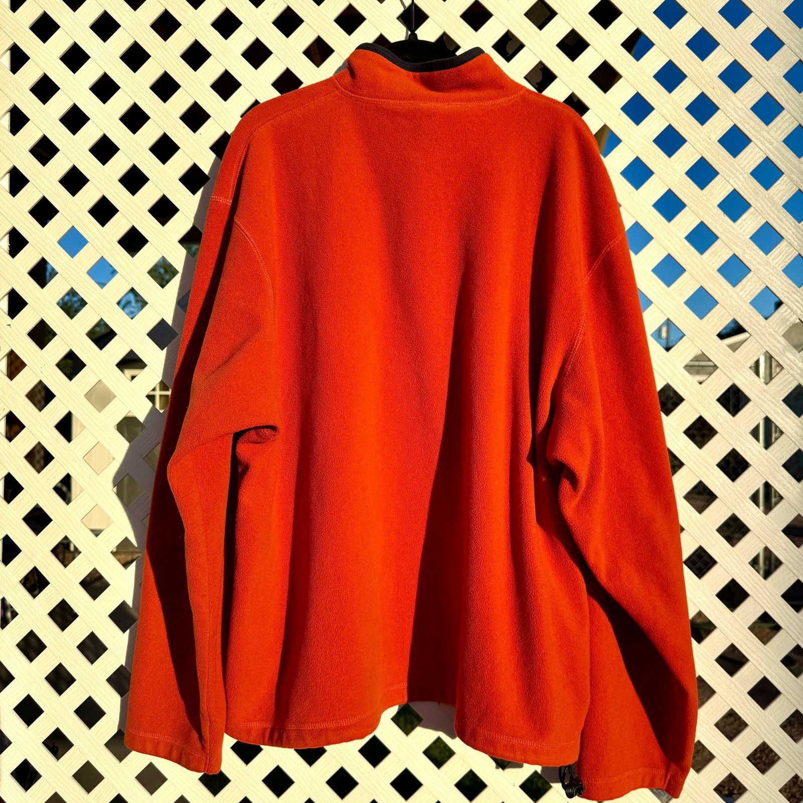 Old Navy Y2K Orange & Navy Old Navy Quarter Zip Drawstring Fleece Size US XXL / EU 58 / 5 - 7 Thumbnail