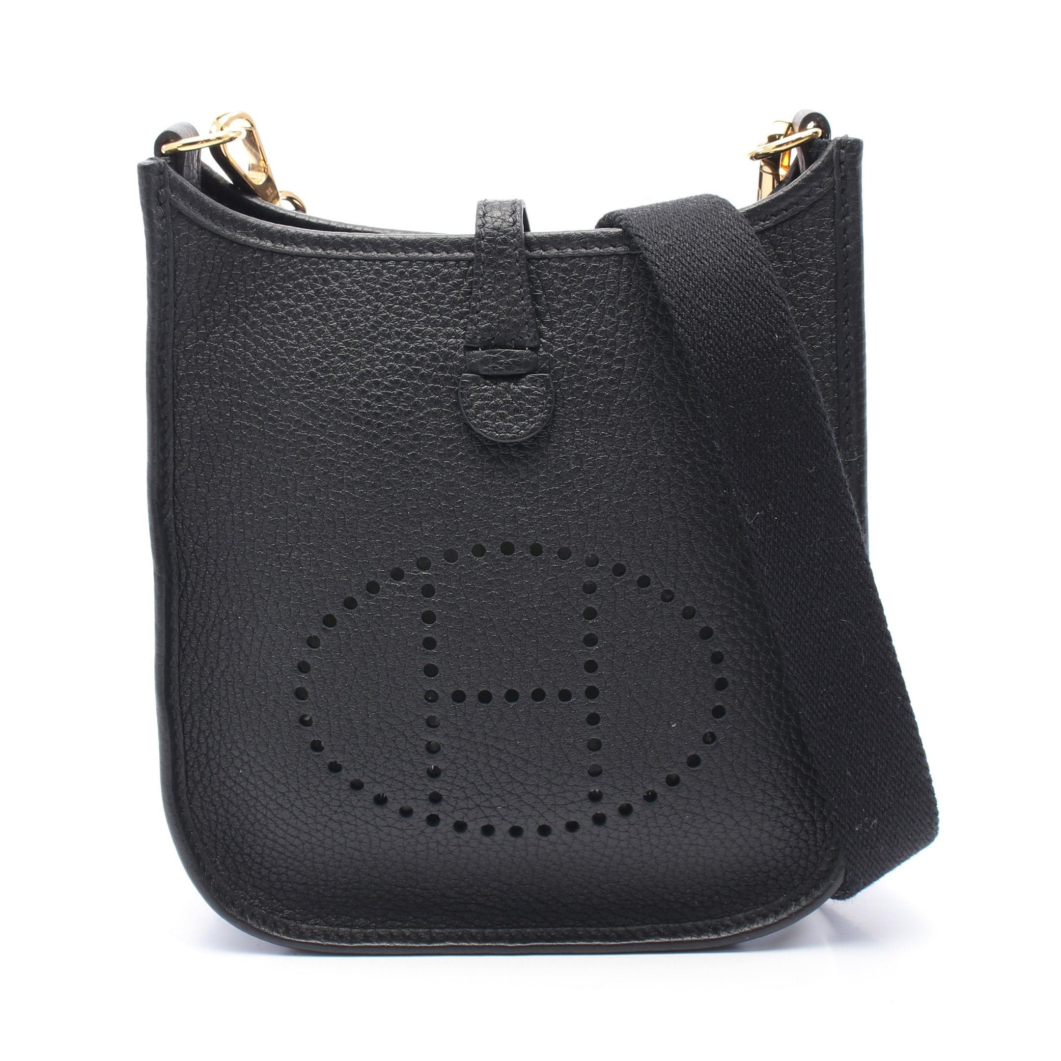 Hermes Hermes Evelyn Tpm Shoulder Bag Clemence Leather Black Gold Hardware Z Stamp Size ONE SIZE - 1 Thumbnail