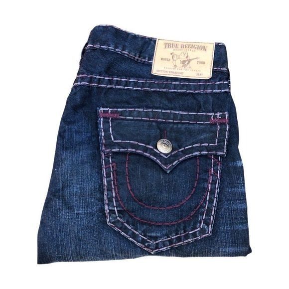 TRUE Religion Jeans Size 38 STRAIGHT Blue/Purple