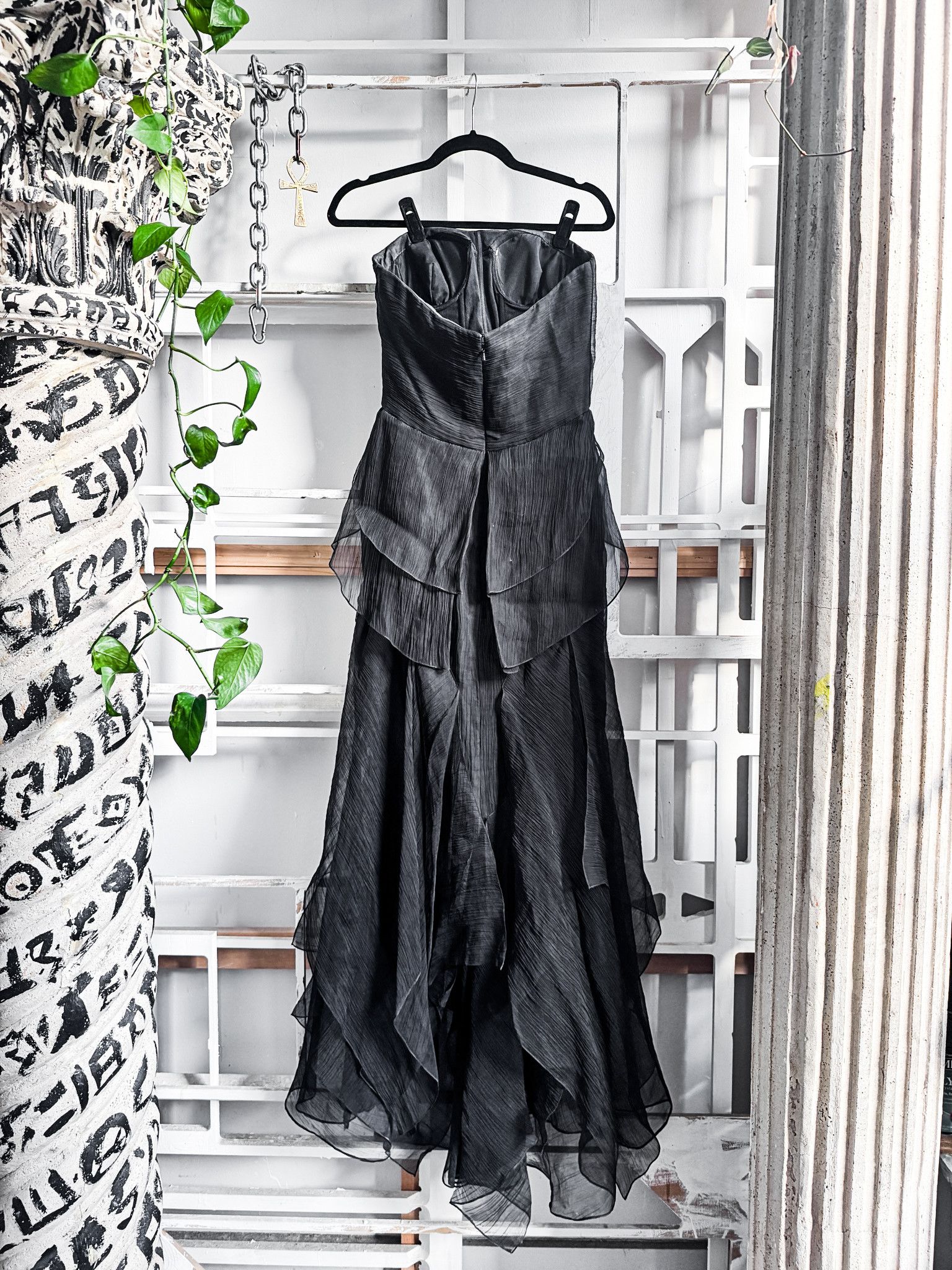 Oscar De La Renta Vintage Oscar de la Renta 100% Silk Black Gown Size M / US 6-8 / IT 42-44 - 4 Thumbnail