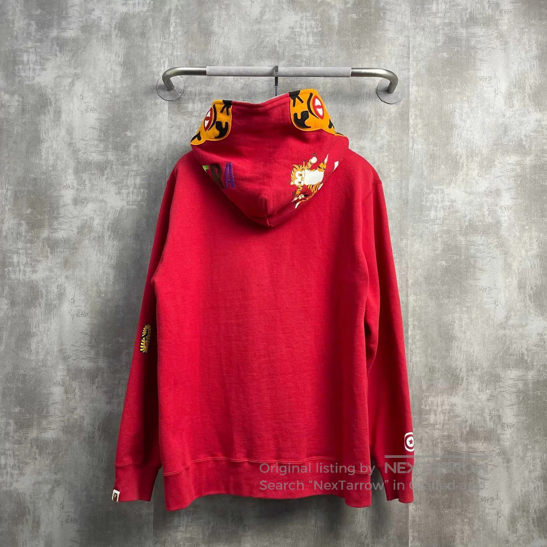 Bape Bape Red Embroidered Tiger Zip Hoodie. Size US XXL / EU 58 / 5 - 3 Thumbnail