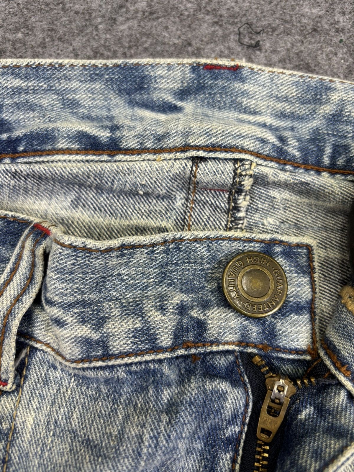 Japanese Brand 💥Twisted Flare Zipper💥Rattle Trap Japan Mudwash Denim K36 Size US 33 - 9 Thumbnail