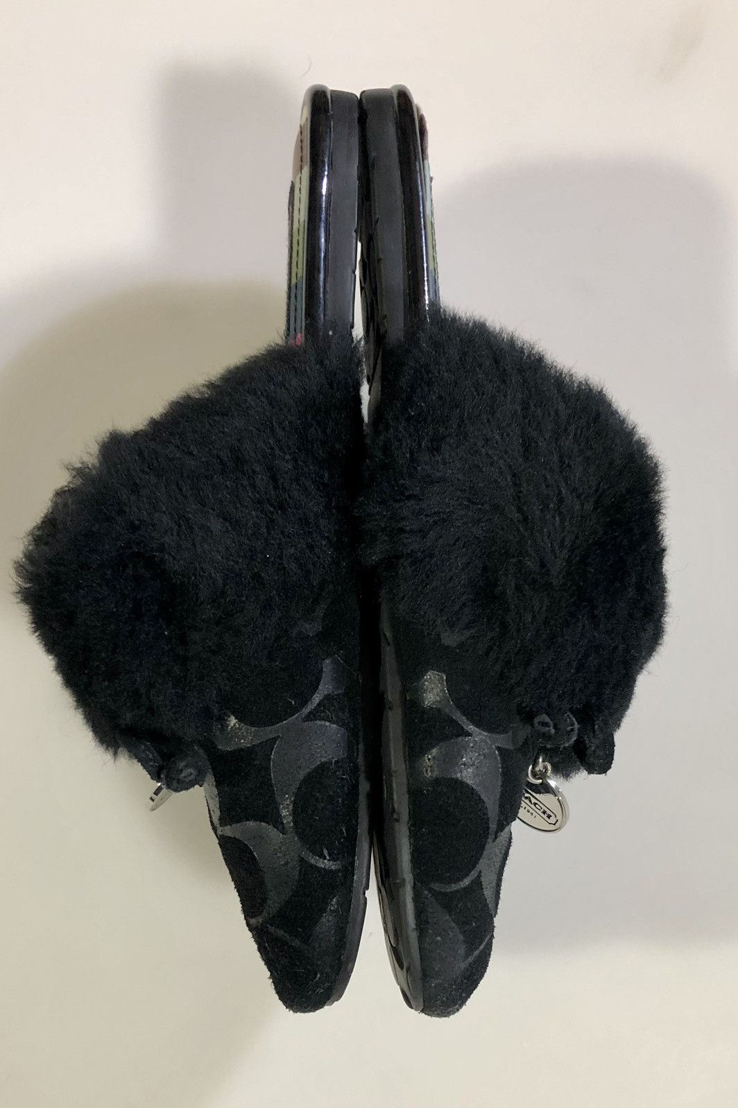 Coach Coach carra black suede/shearling logo slides 6 Size US 6 / IT 36 - 10 Thumbnail