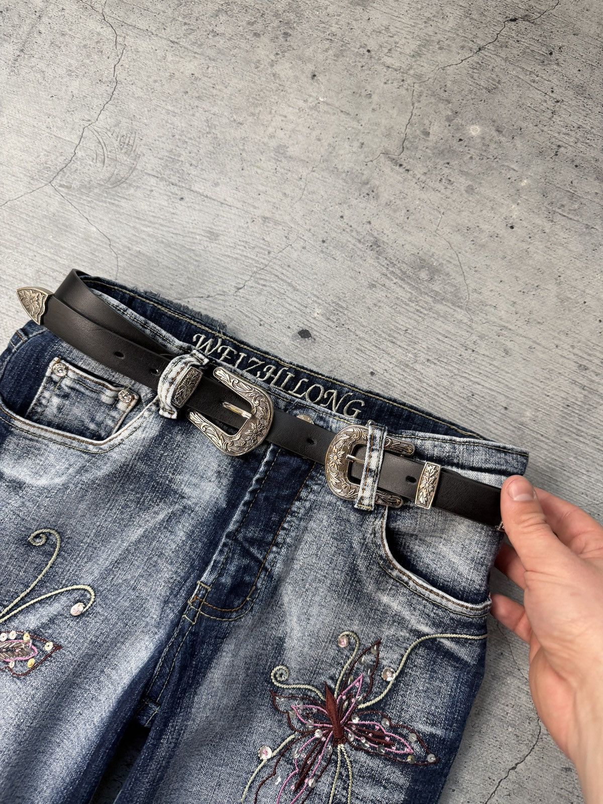 Japanese Brand 00’s NUMBER NINE STYLE STAR LEATHER RARE Y2K BELT VINTAGE Size ONE SIZE - 3 Thumbnail