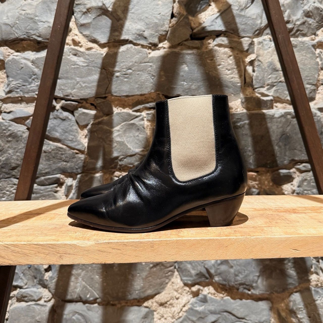 Celine Céline SS18 Black Leather Chelsea Boots Size US 5 / IT 35 - 6 Thumbnail