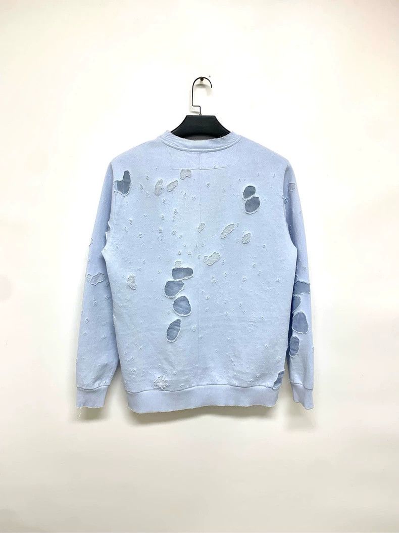 Givenchy Givenchy Haze Blue Ripped Hoodie S Size Shoulder Width 47 Size US S / EU 44-46 / 1 - 8 Thumbnail