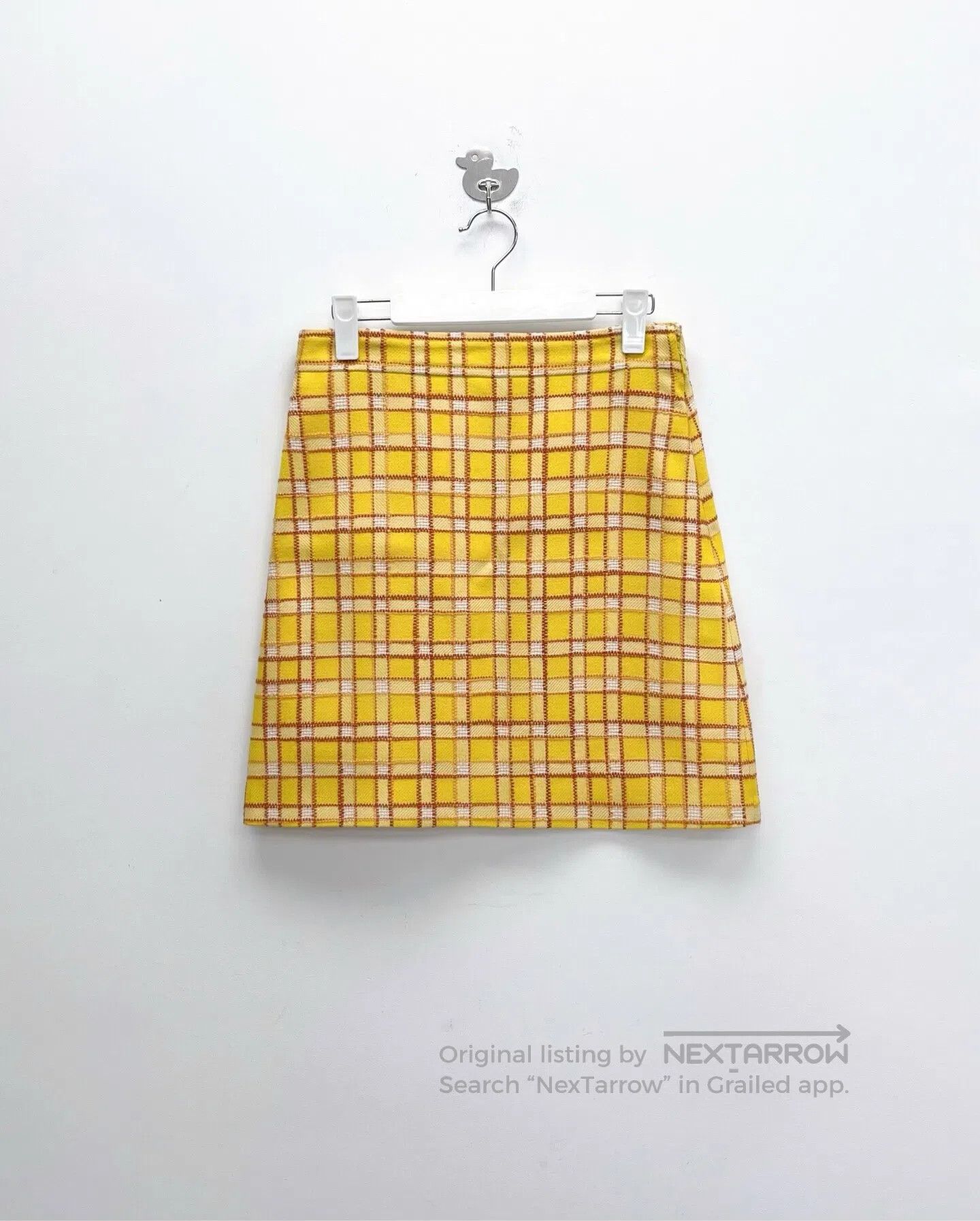 Gucci Guicci Bright Yellow Plaid Woven Wool Skirt| Size M / US 6-8 / IT 42-44 - 1 Thumbnail