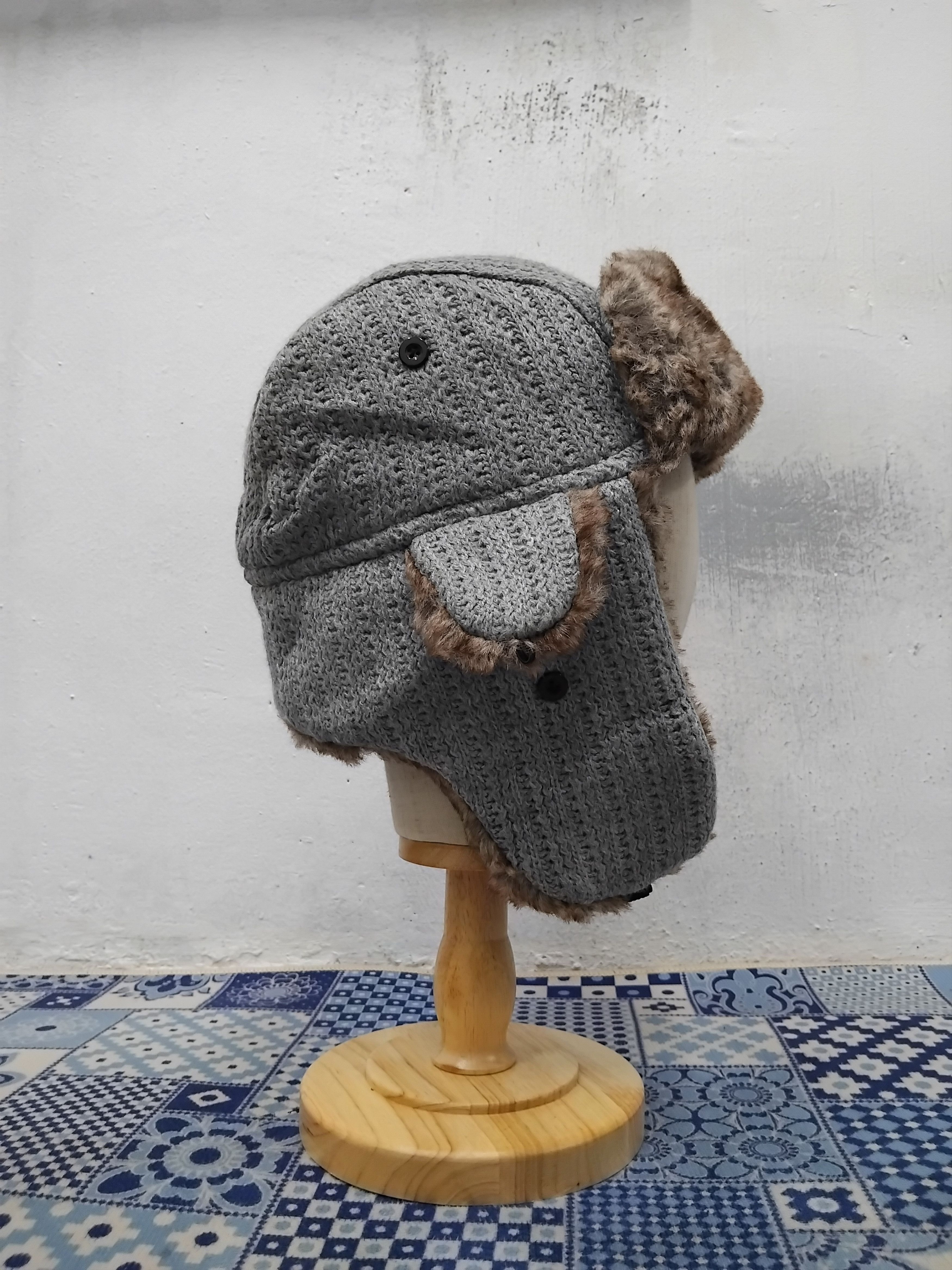 Japanese Brand 💥Unbranded grey winter fur hat Size ONE SIZE - 5 Thumbnail