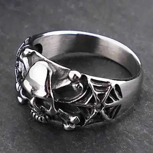 Japanese Brand Gothic Steel Skull Rings Size ONE SIZE - 2 Thumbnail