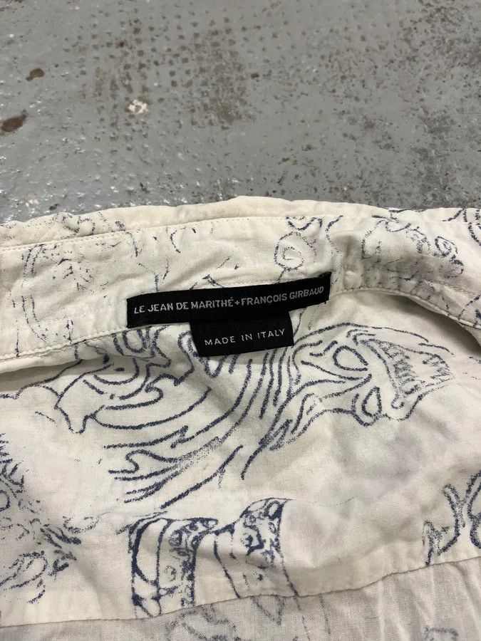 Marithe + Francois Girbaud 2000s Marithé + François Girbaud Faded Tatoo White Shirt Size M / US 6-8 / IT 42-44 - 9 Thumbnail