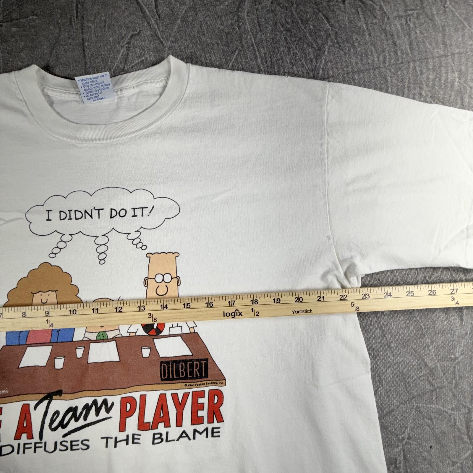 All Sport Dilbert Shirt Men's XL White 90s Vintage Be A Team Player Size ONE SIZE - 6 Thumbnail