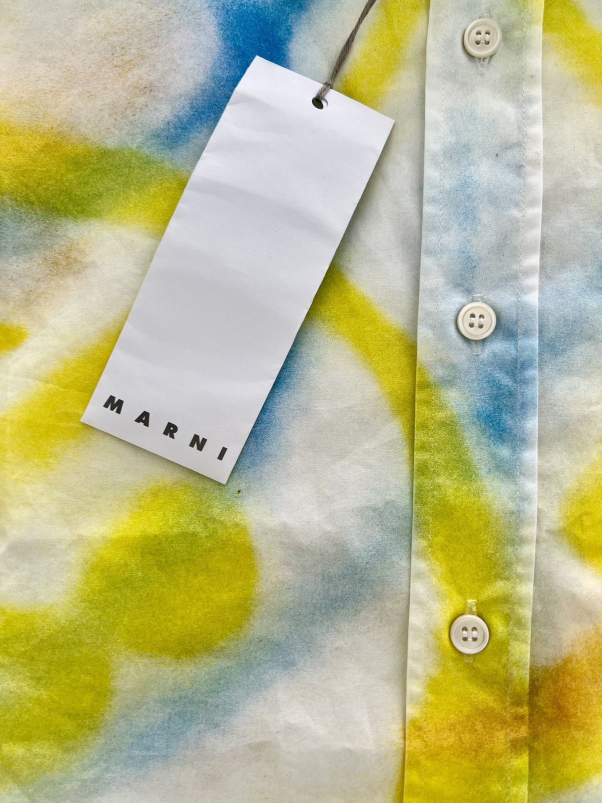 Marni New MARNI Scribble Spray Paint Multicolour Oxford Shirt 50 Size US M / EU 48-50 / 2 - 15 Thumbnail