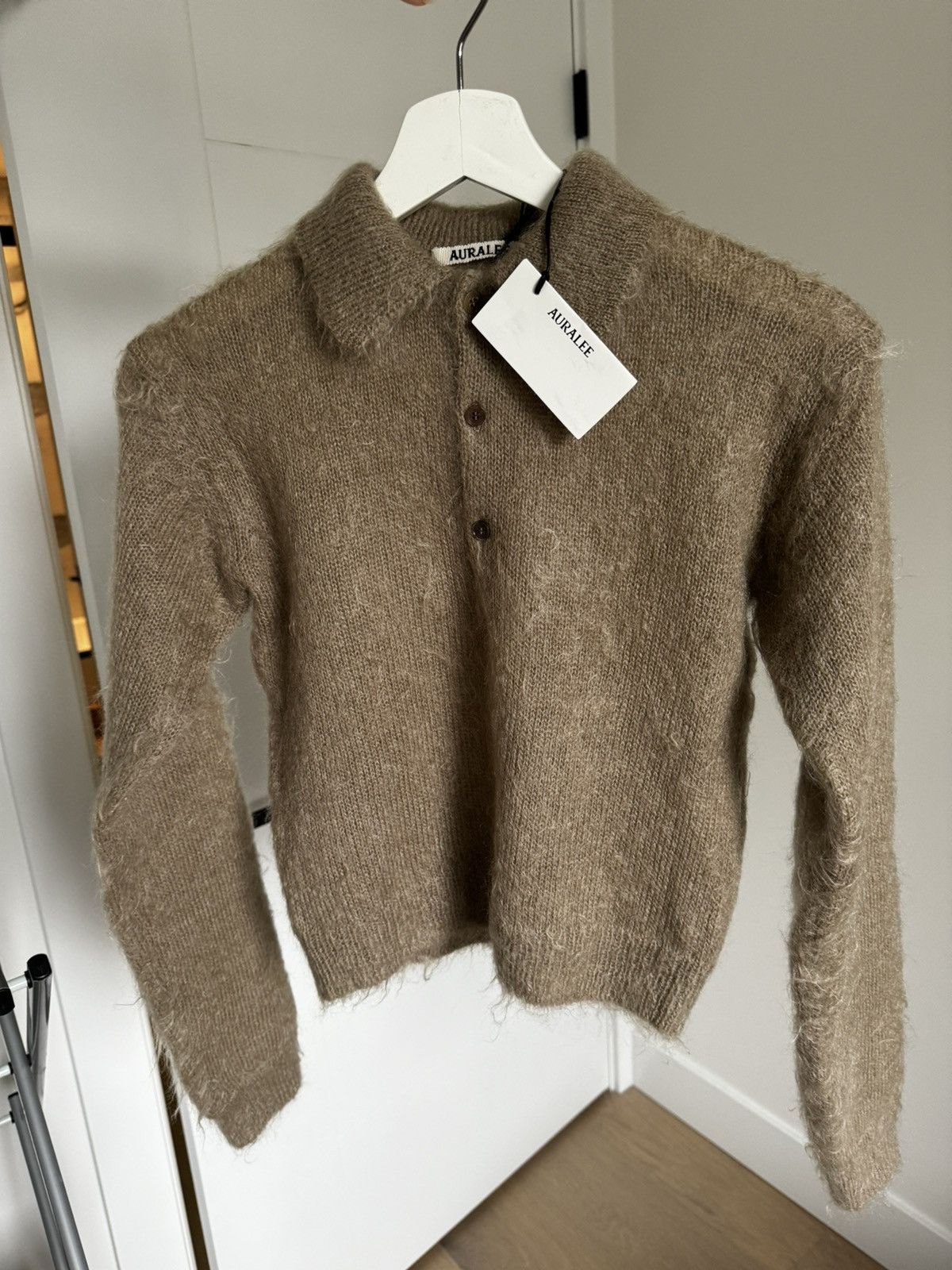 Auralee AURALEE BRUSHED SUPER KID MOHAIR KNIT SHORT POLO Size S / US 4 / IT 40 - 1 Thumbnail