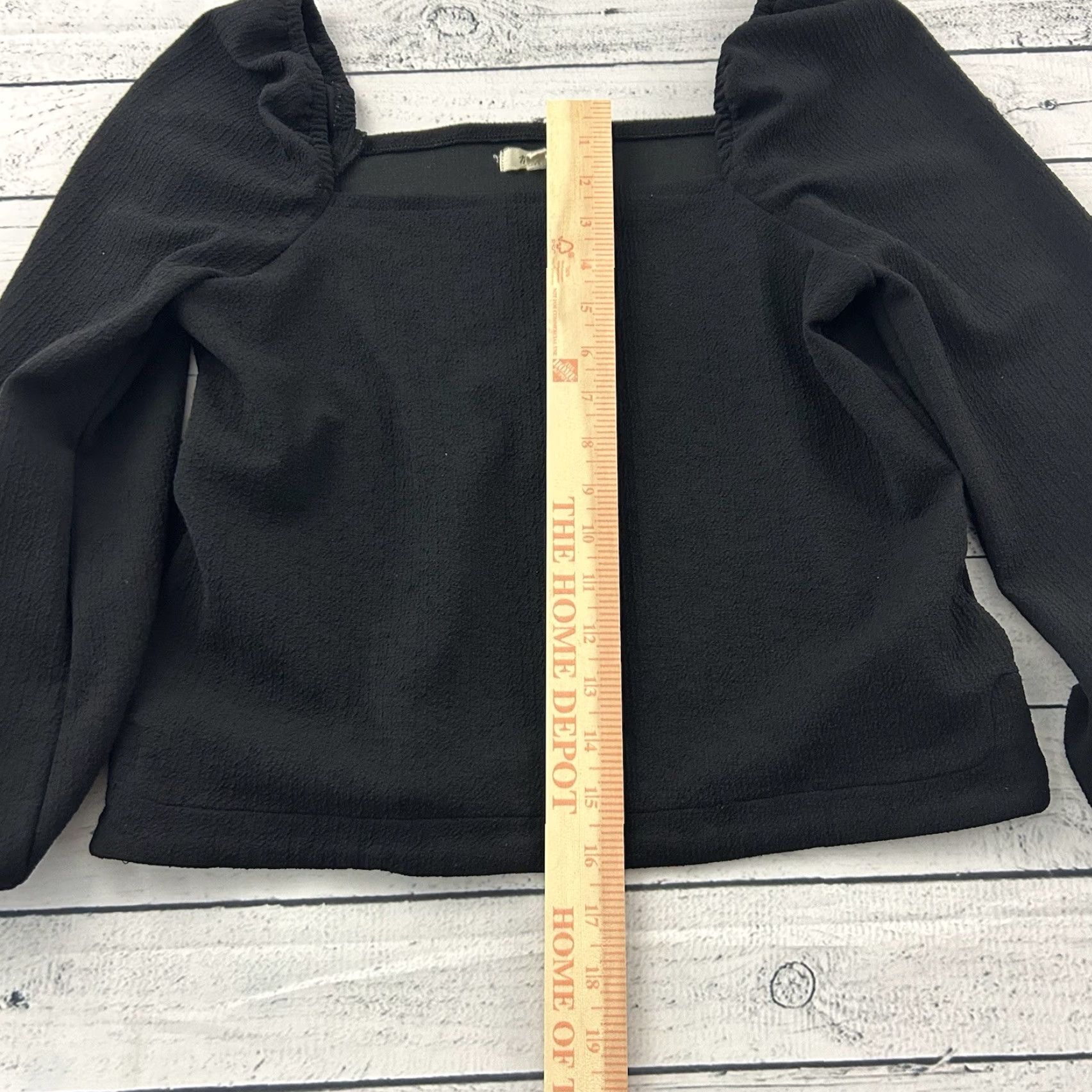 Madewell Madewell Black Puff Sleeve Top Women XS Crepe Square Neck Blouse Long Sleeve Ruffle Shirt Size XS / US 0-2 / IT 36-38 - 3 Thumbnail