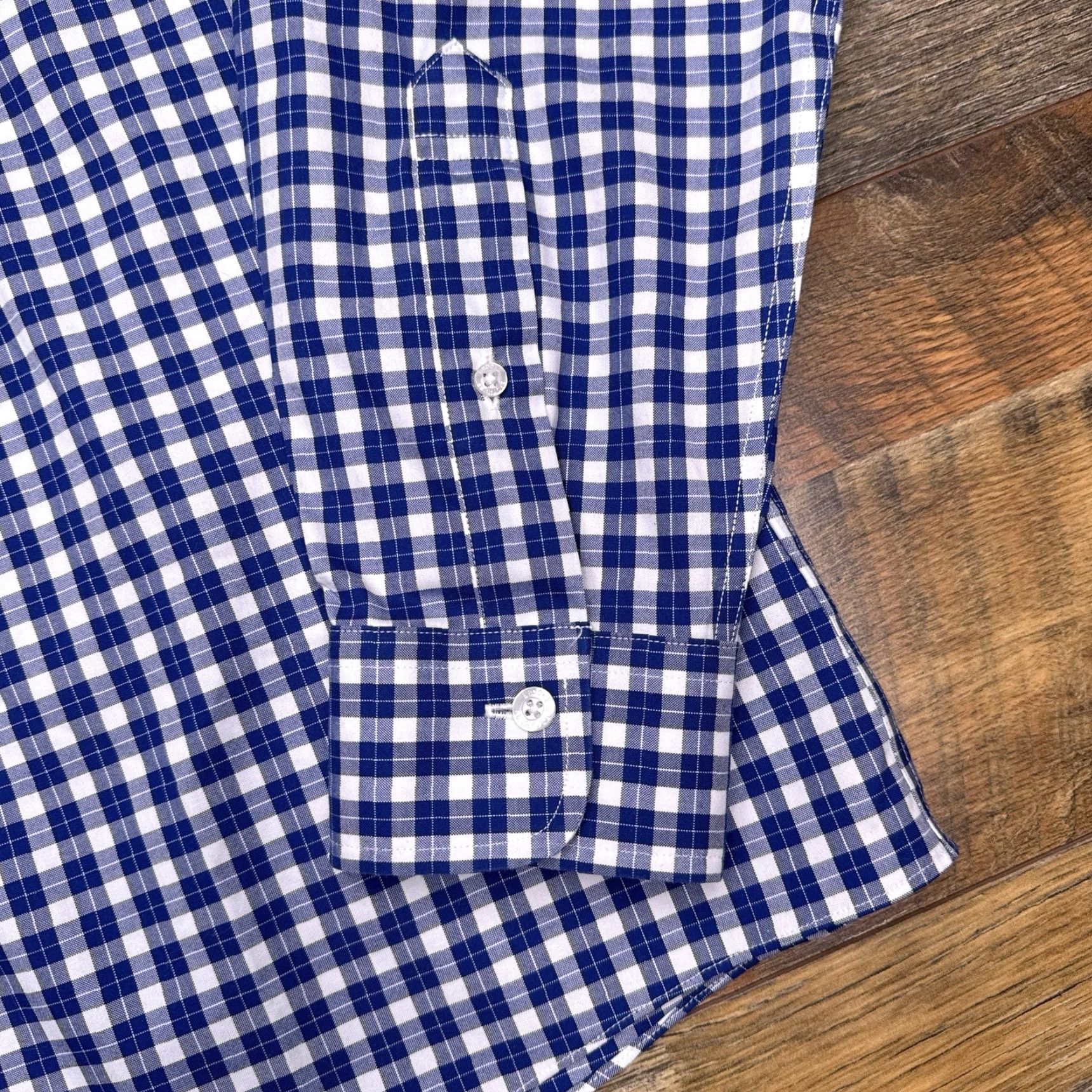 Brooks Brothers Brooks Brothers Milano Fit Shirt Mens Large Blue Check Button-Up Non-Iron Size US L / EU 52-54 / 3 - 7 Thumbnail