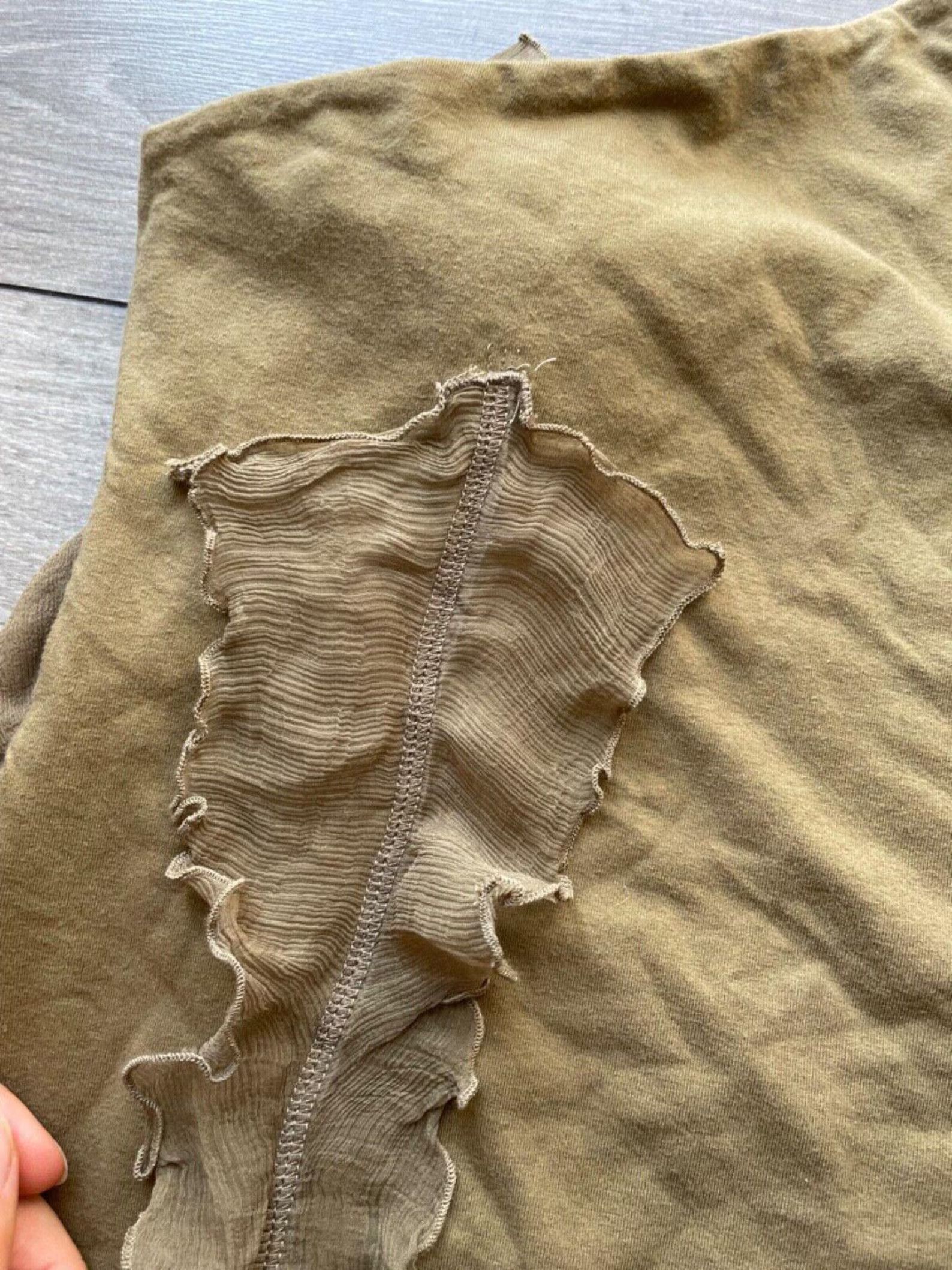 Other Fornarina One-Sleeve Ruffle Top Khaki / Olive 2000s — Size M Size M / US 6-8 / IT 42-44 - 6 Thumbnail
