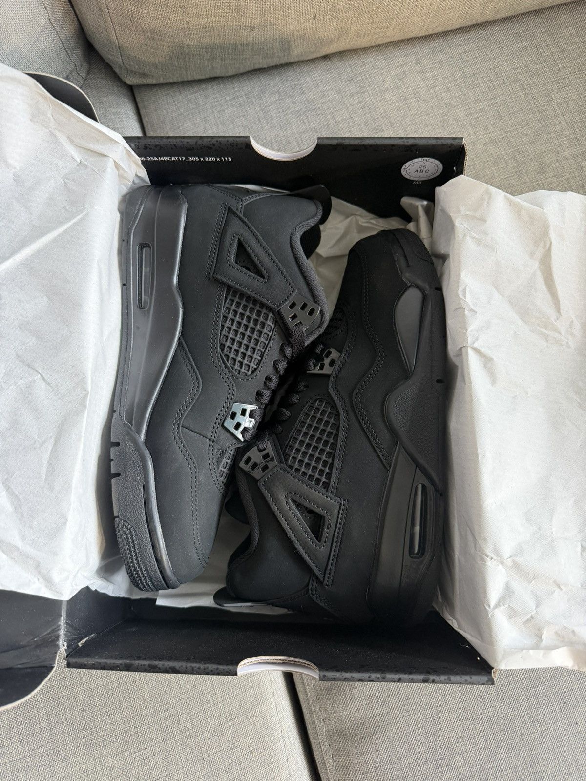 Jordan Brand Jordan retro 4 black cat Size US 6.5 / EU 39-40 - 2 Thumbnail
