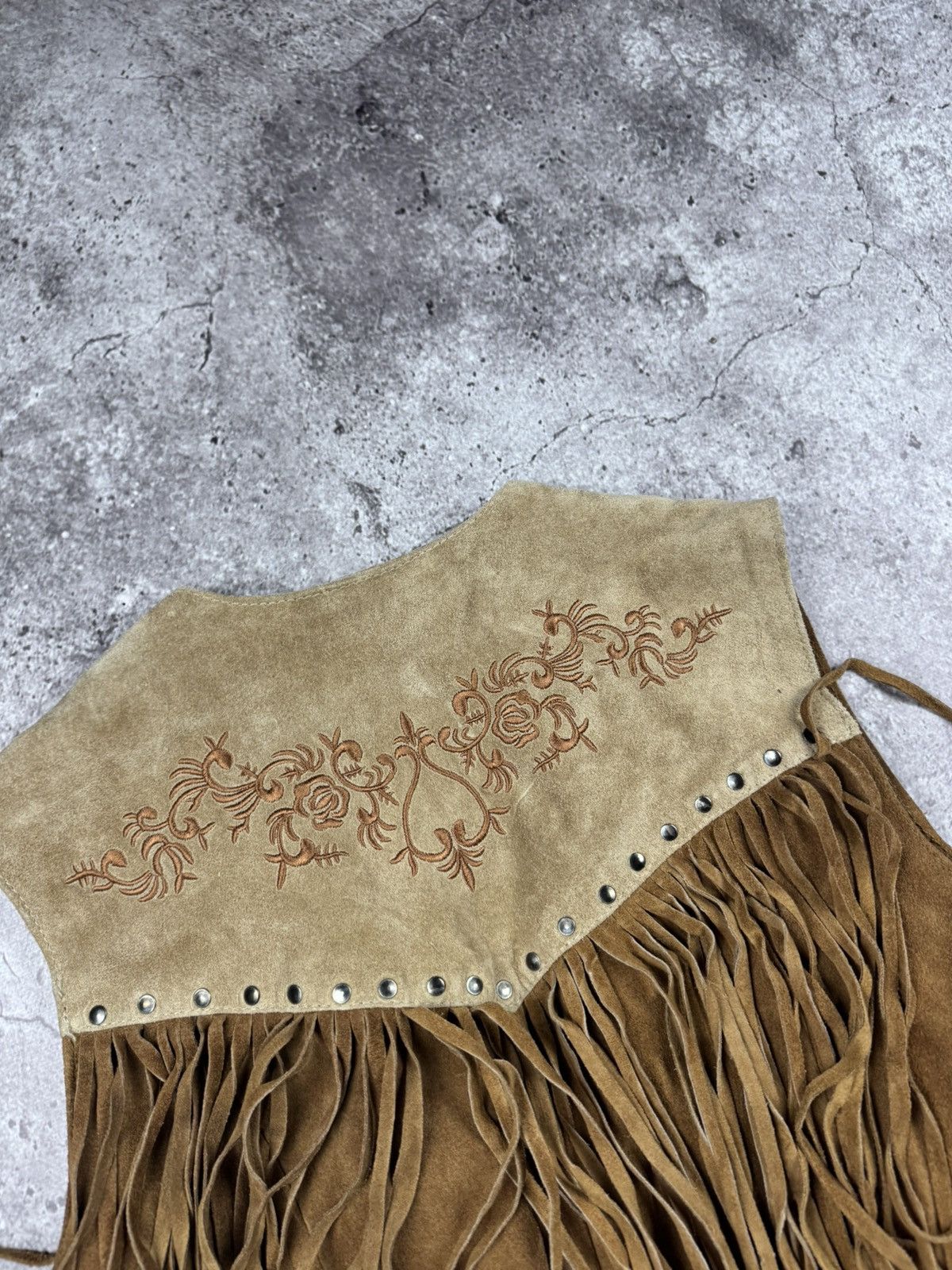 Cowboy Equipment Stars & Stripes 00s vintage real leather suede western vest Size M / US 6-8 / IT 42-44 - 11 Thumbnail