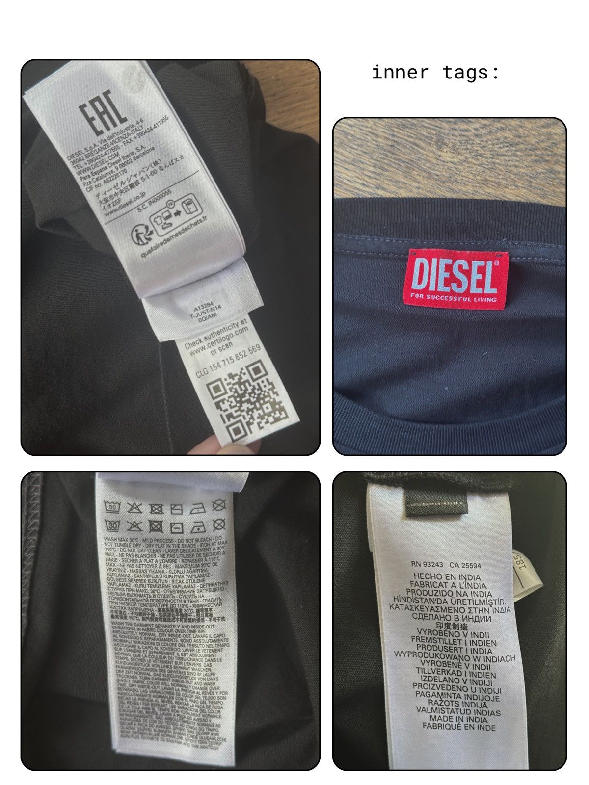 Diesel T-Just-N14 T-Shirt Black Size US L / EU 52-54 / 3 - 3 Thumbnail