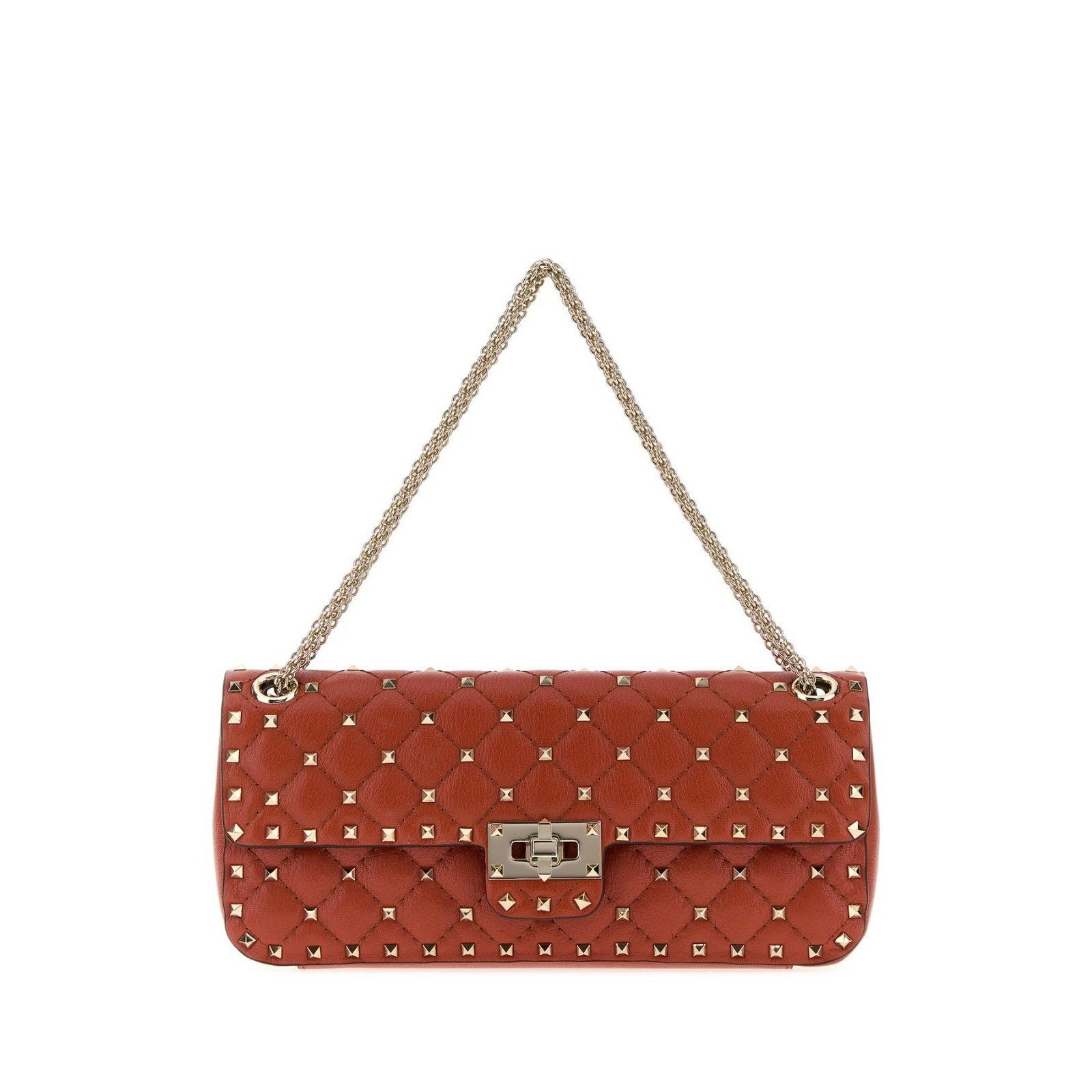 Valentino VALENTINO GARAVANI Orange Leather Medium Rockstud Spike Shou Size ONE SIZE - 5 Thumbnail