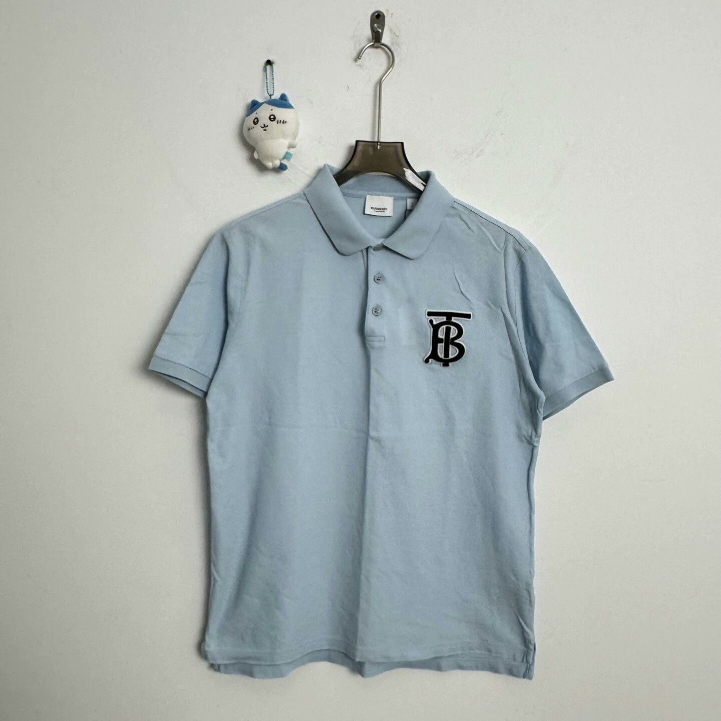 Burberry Burberry Sky Blue TB Logo Polo Shirt Size US S / EU 44-46 / 1 - 1 Thumbnail