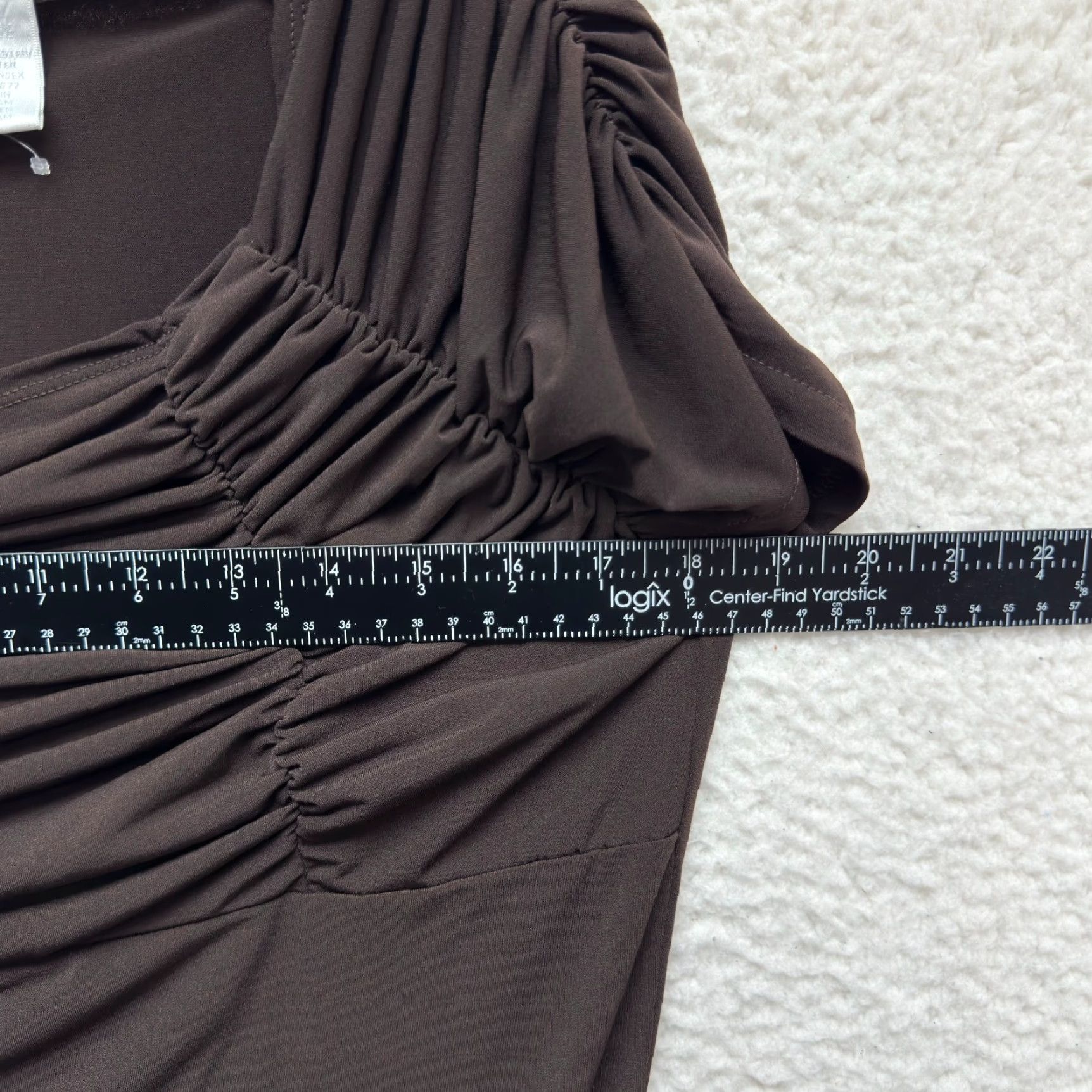Vintage VINTAGE Worthington Industries Y2K Top Shirt Large Brown Slinky Stretch Ruched Boho Fairy Grunge Whimsigoth Mens? Womens? Size L / US 10 / IT 46 - 4 Thumbnail