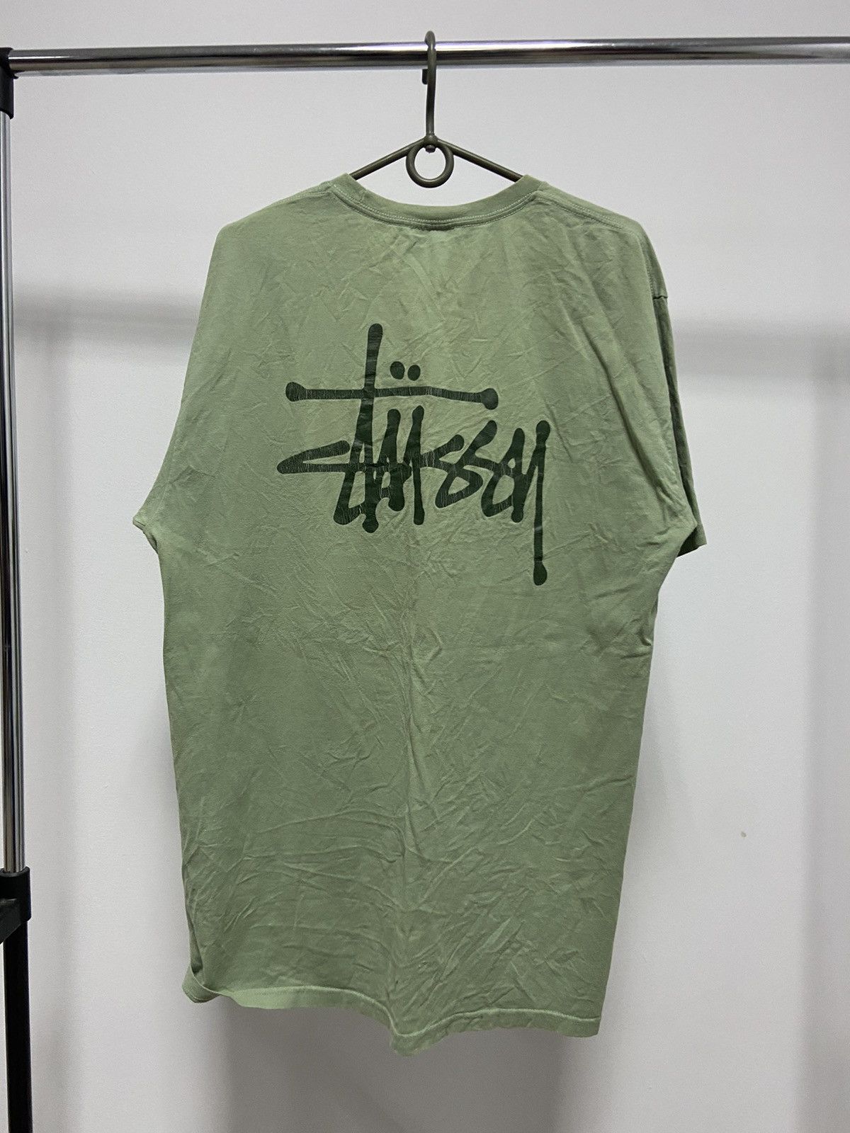 Pre-owned Stussy X Vintage Stussy T Shirt Big Logo Style Vintage Skate Y2k In Green