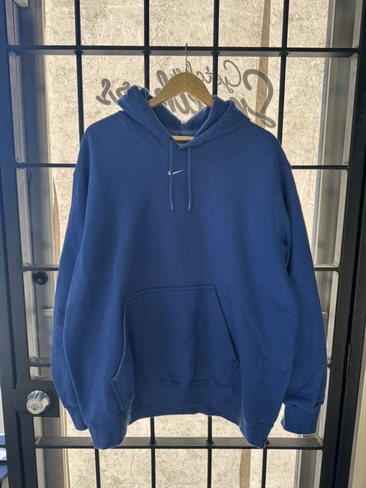 Vintage Nike Center Swoosh Hoodie Royal Blue XL
