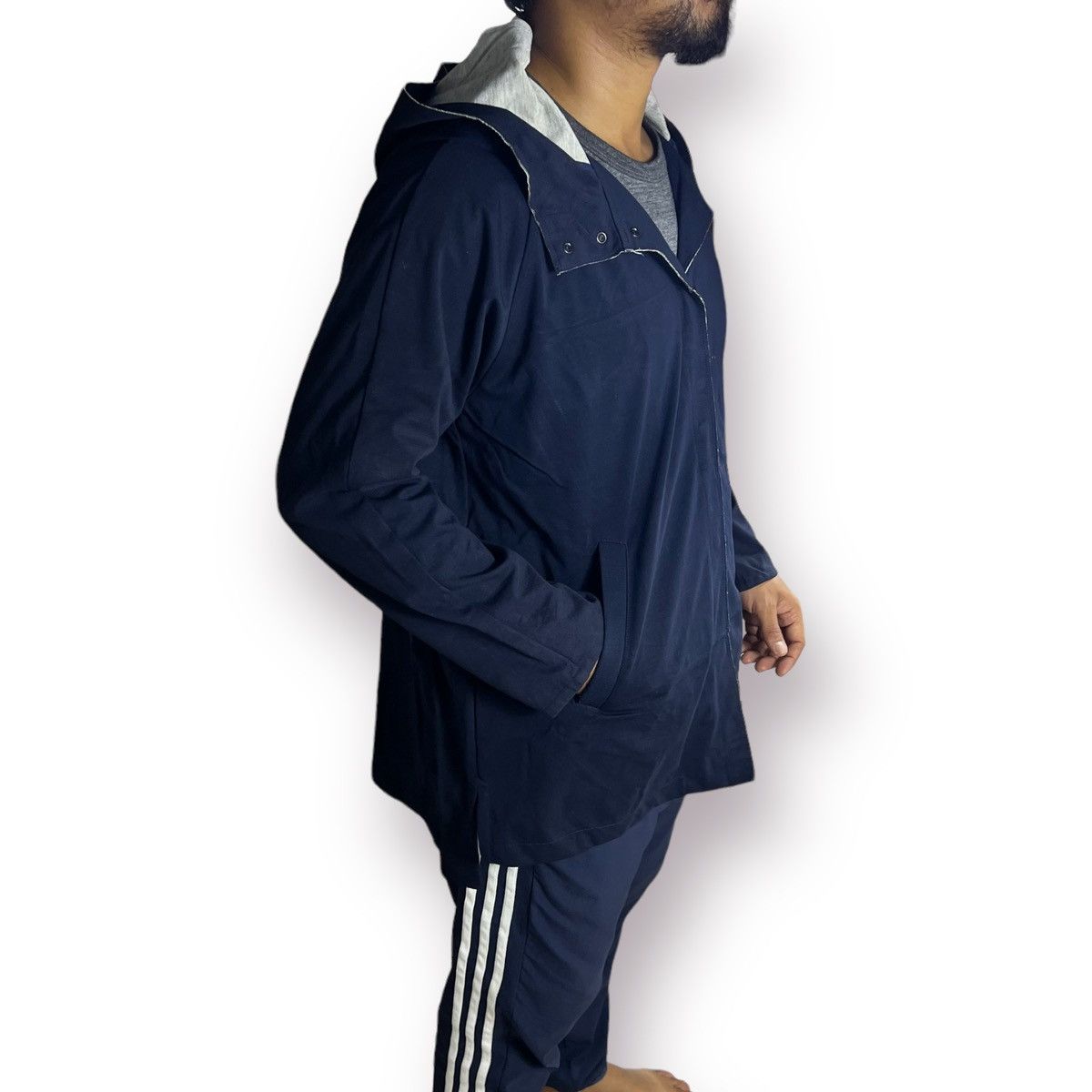 Comme Ca Ism Comme Ca ism navy blue hoodie issey miyake style lightjacket Size US M / EU 48-50 / 2 - 12 Thumbnail