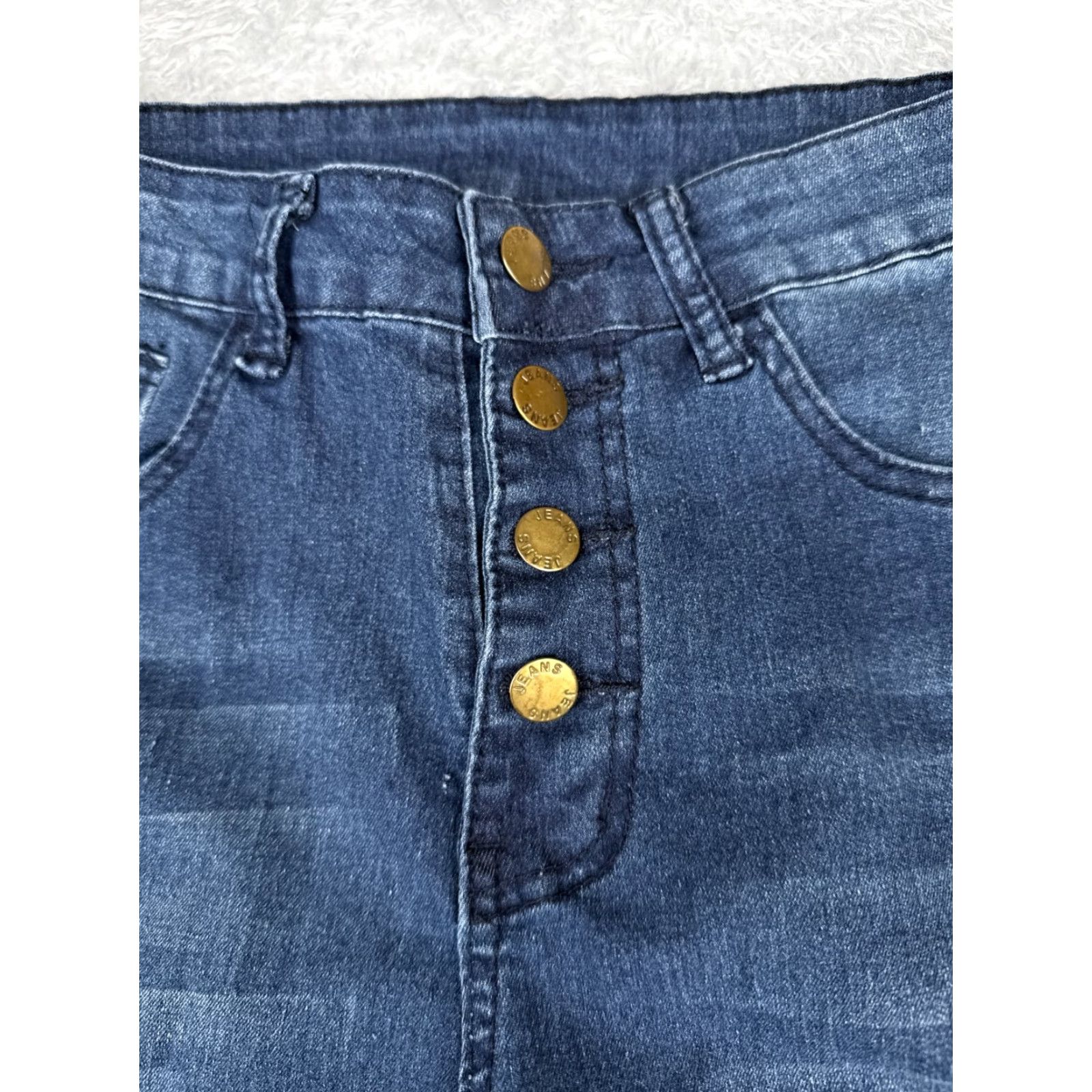 Vintage Jeans Womens 27 Blue Denim Flared Button Flu Mid Rise Cotton Blend 27x31 Size 27" / US 4 / IT 40 - 5 Thumbnail
