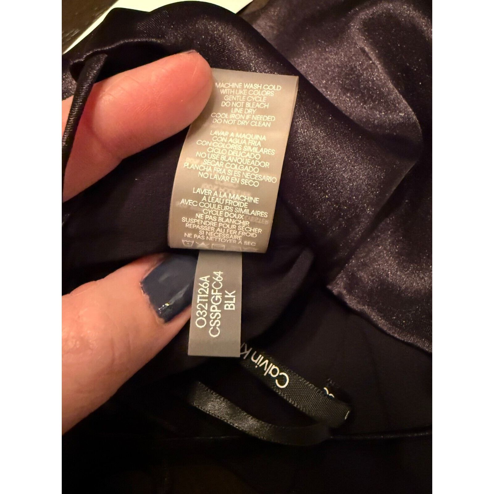 Calvin Klein Calvin Klein Womens Slim Fit Camisole Black Satin XXS NWT Size XXS / US 00 / IT 34 - 7 Thumbnail