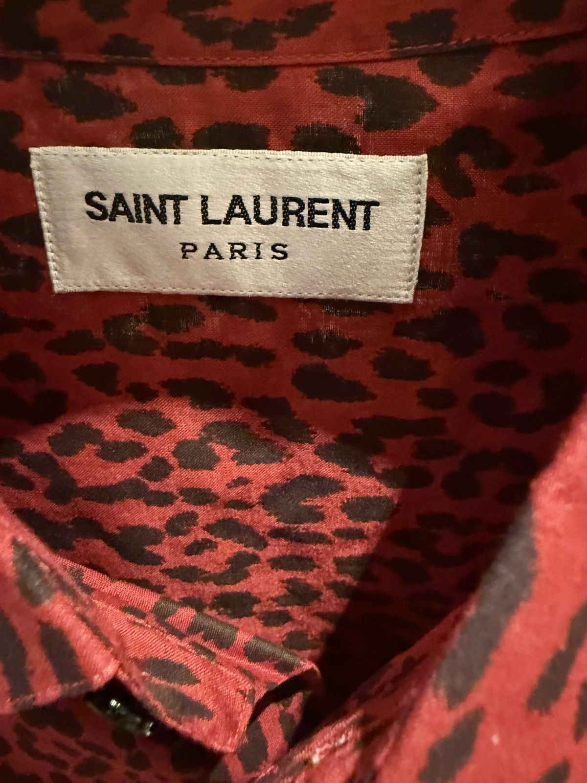 Saint Laurent Paris Leopard print western shirt collar size40 Size US M / EU 48-50 / 2 - 11 Thumbnail