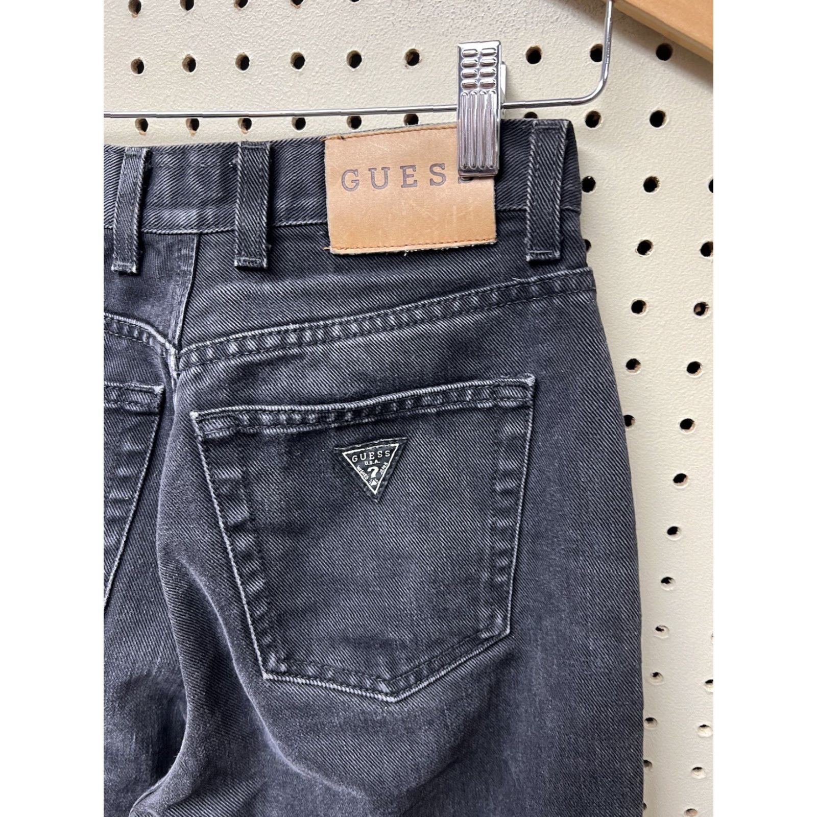 Guess VINTAGE GUESS Jeans Women Black Wash High Rise Skinny Ankle 27x31 5-Pocket Denim Rock USA 80s 90s Grunge Hipster Retro Modern Size 27" / US 4 / IT 40 - 3 Thumbnail