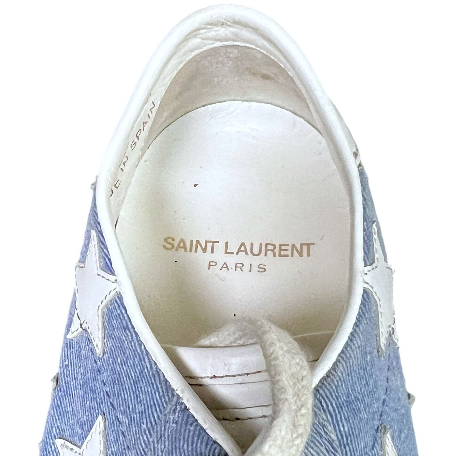 Saint Laurent Paris Saint Laurent EU 37 US 7 Denim Star Court Classic Sneakers Size US 7 / IT 37 - 10 Thumbnail